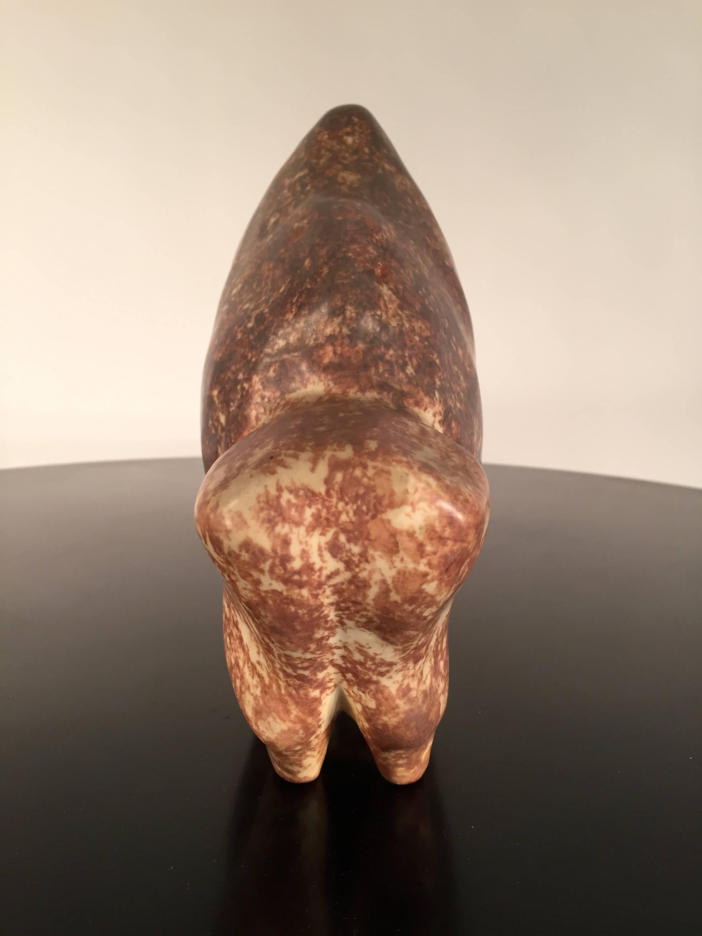 Mid-20th Century Marc Bellaire Art Pottery Buffalo For Sale