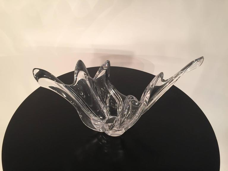 Cofrac Art Verrier French Crystal Centerpiece Bowl For Sale at