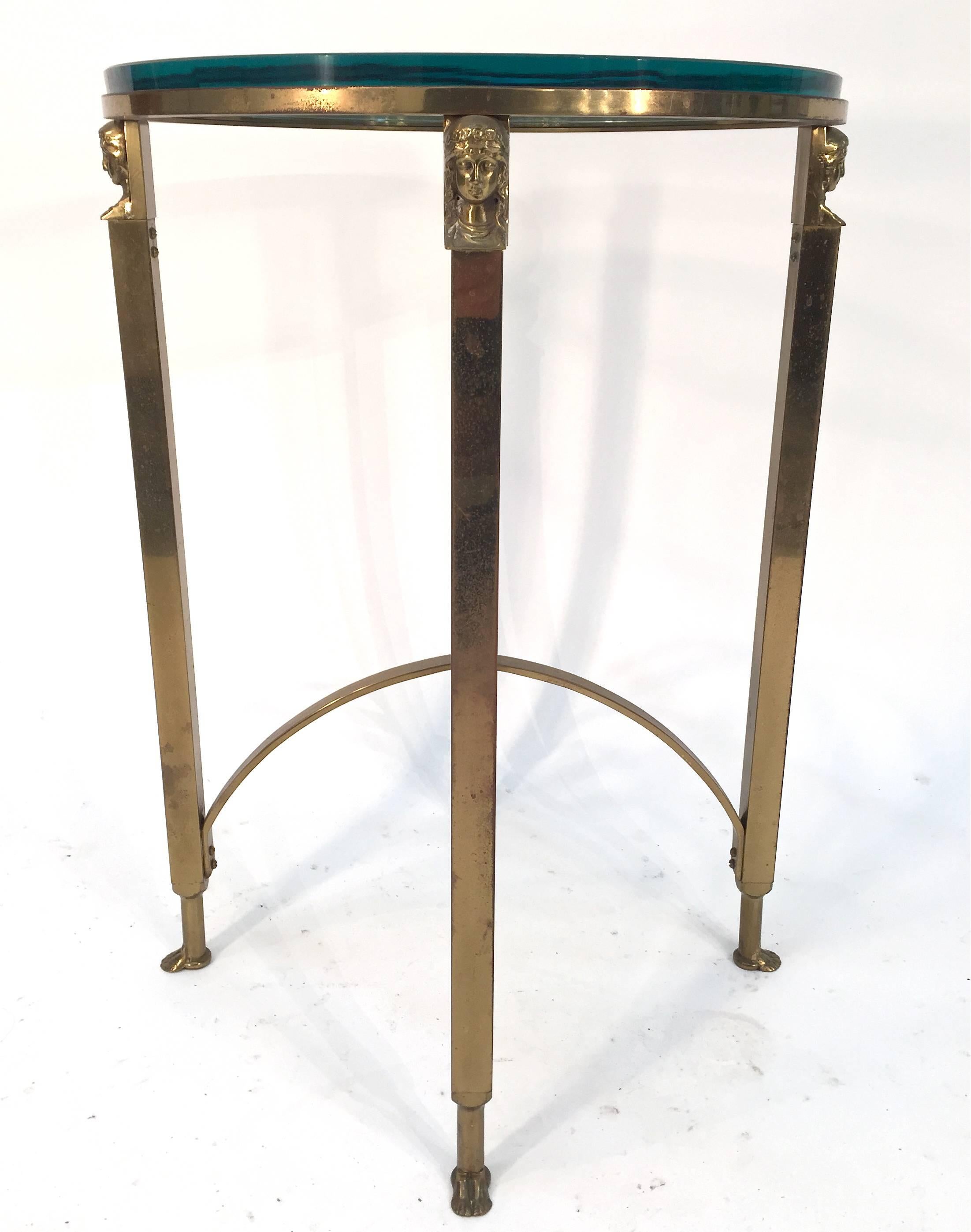 French Empire Style Brass Side Table Manner of Maison Jansen For Sale 2