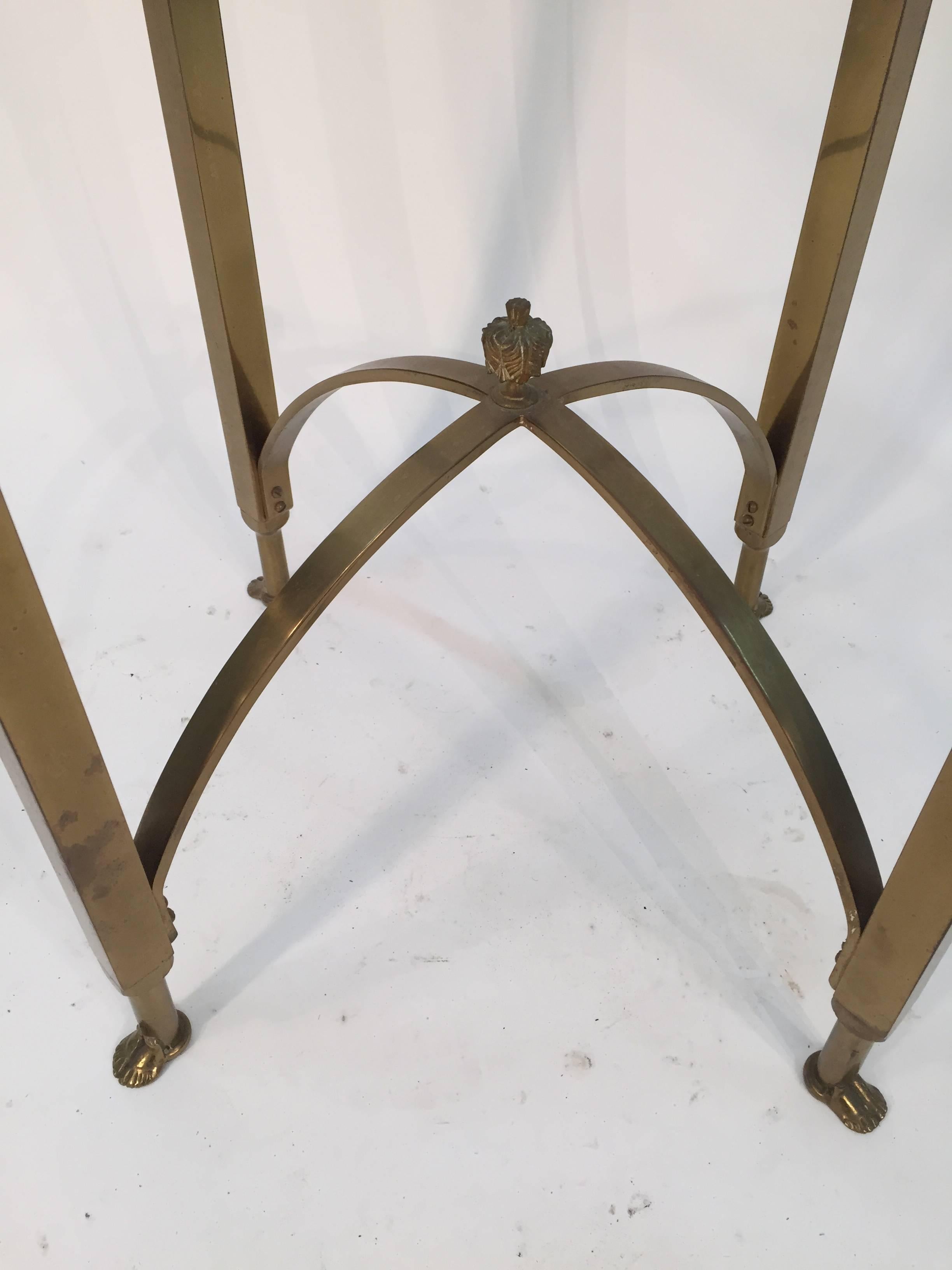 French Empire Style Brass Side Table Manner of Maison Jansen For Sale 5