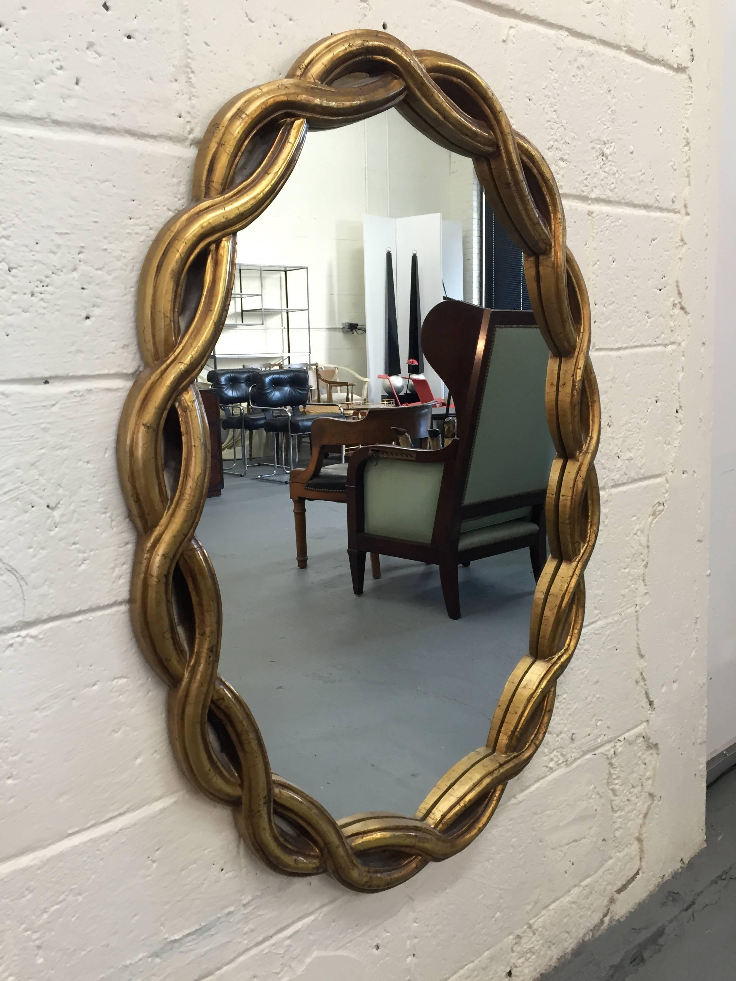 Hollywood Regency Decorative Wall Mirror For Sale