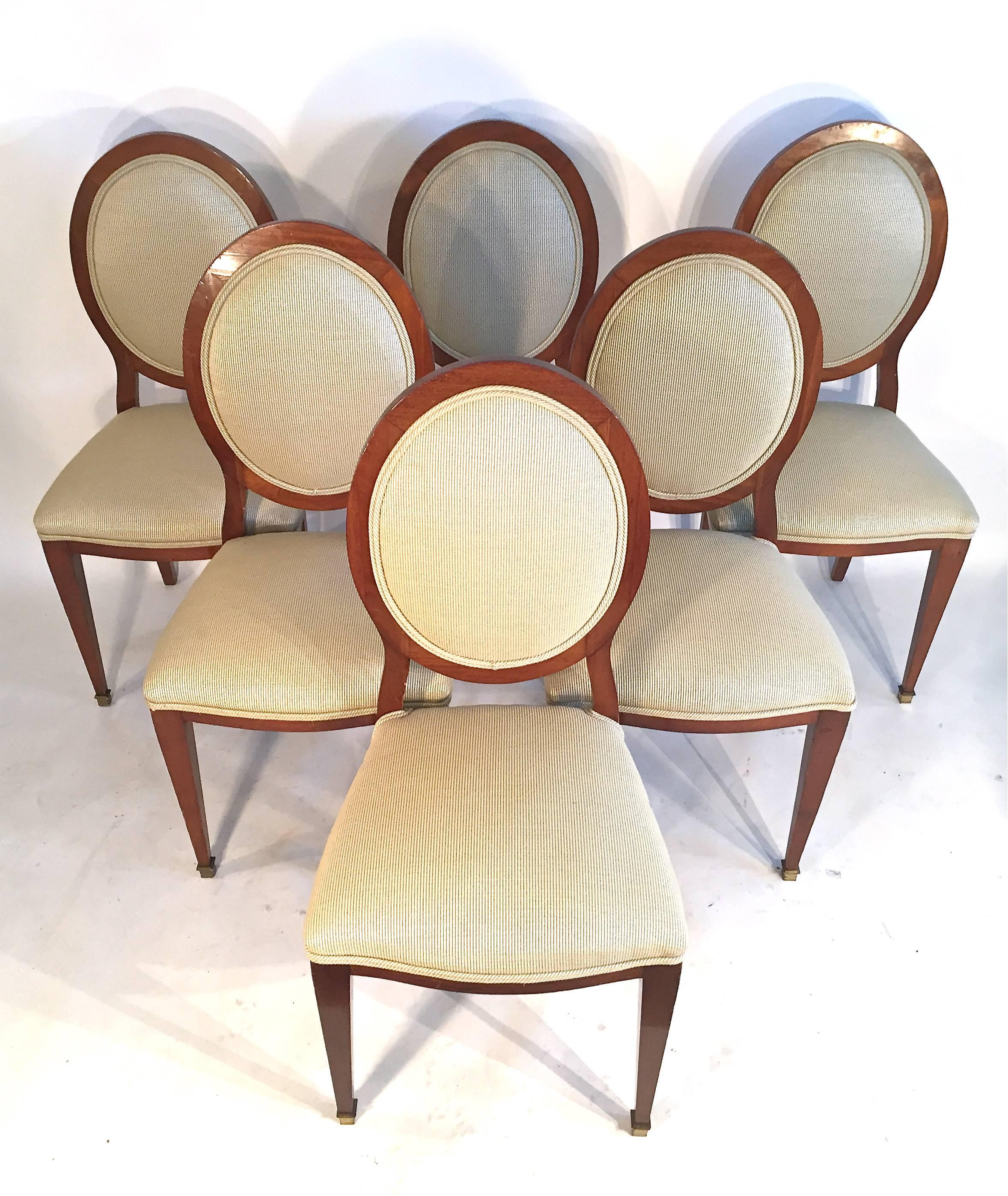 A set of six antique Biedermeier dining chairs.