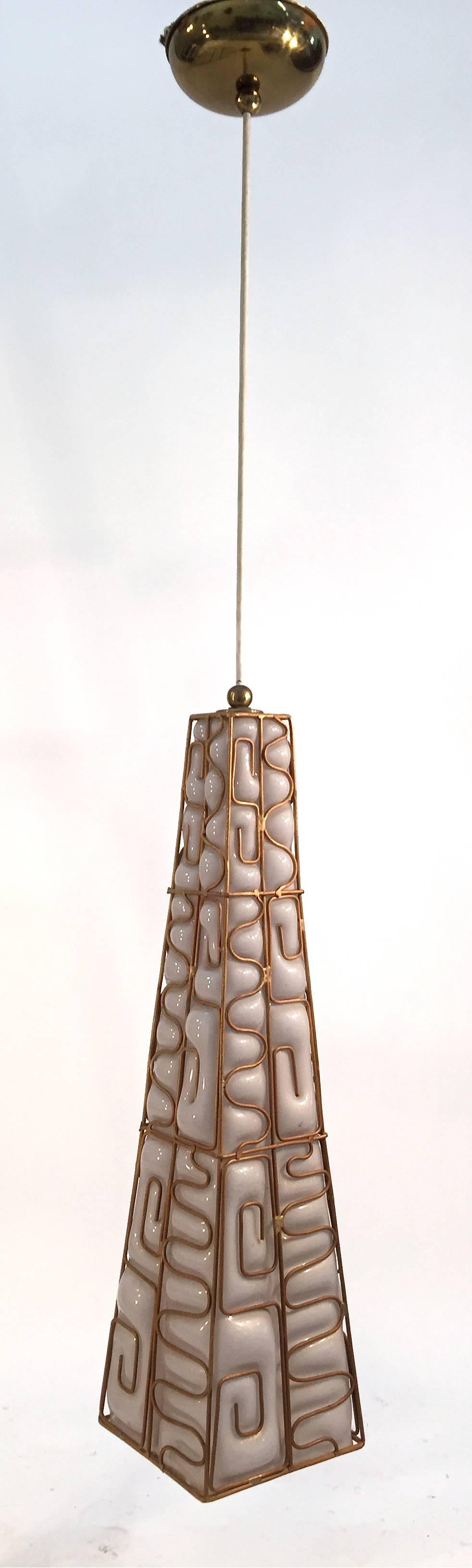 Italian Murano Glass Pendant Light For Sale