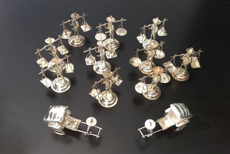 Set of 12 Silver Plate Figural Place Card Holders at 1stDibs
