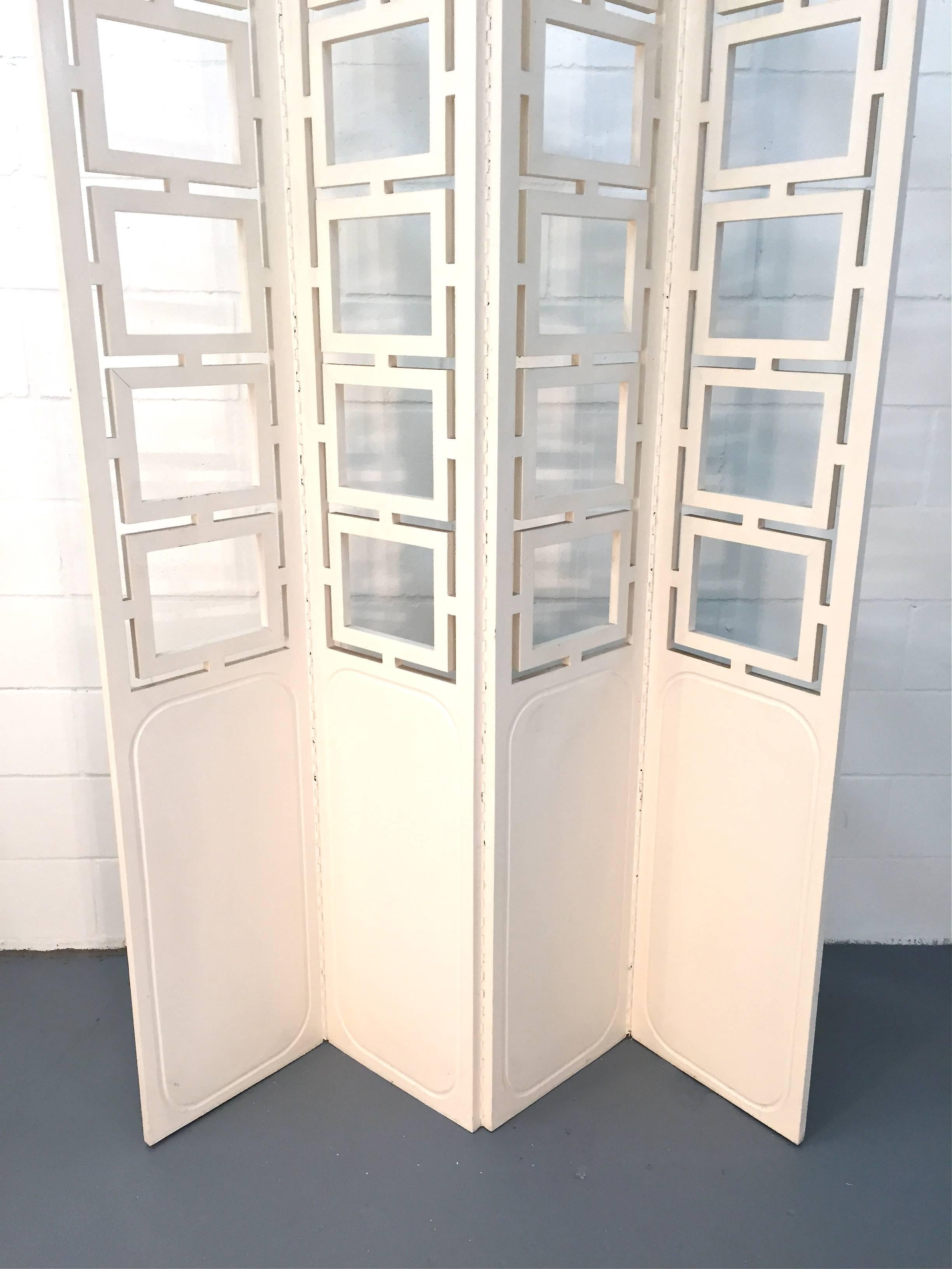 American Decorative Four-Panel Screen or Room Divider For Sale