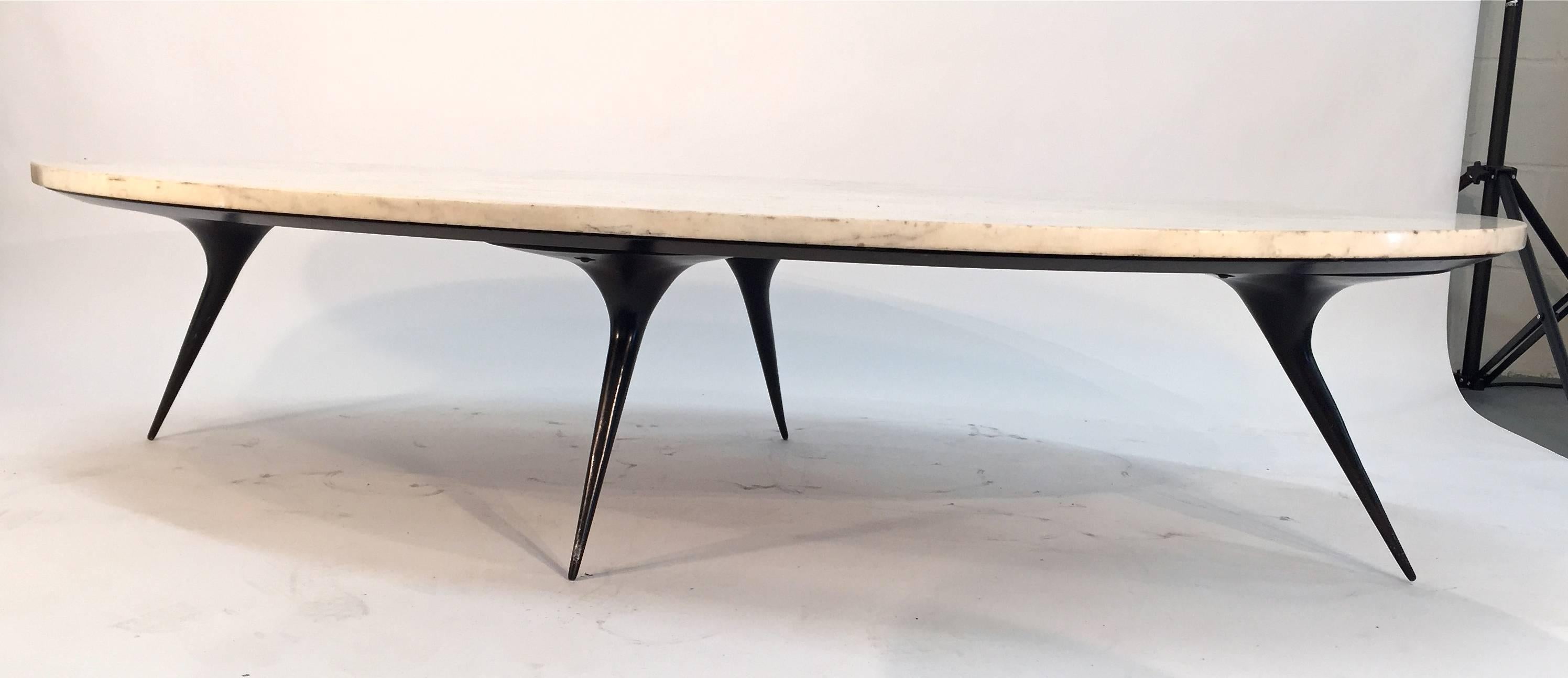 1950s Marble-Top Coffee Table For Sale 1