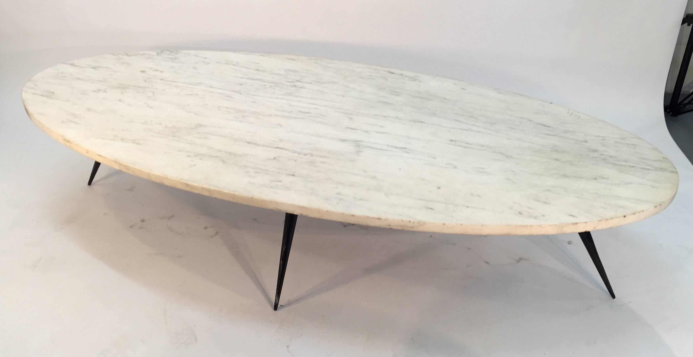 1950s Marble-Top Coffee Table For Sale 4