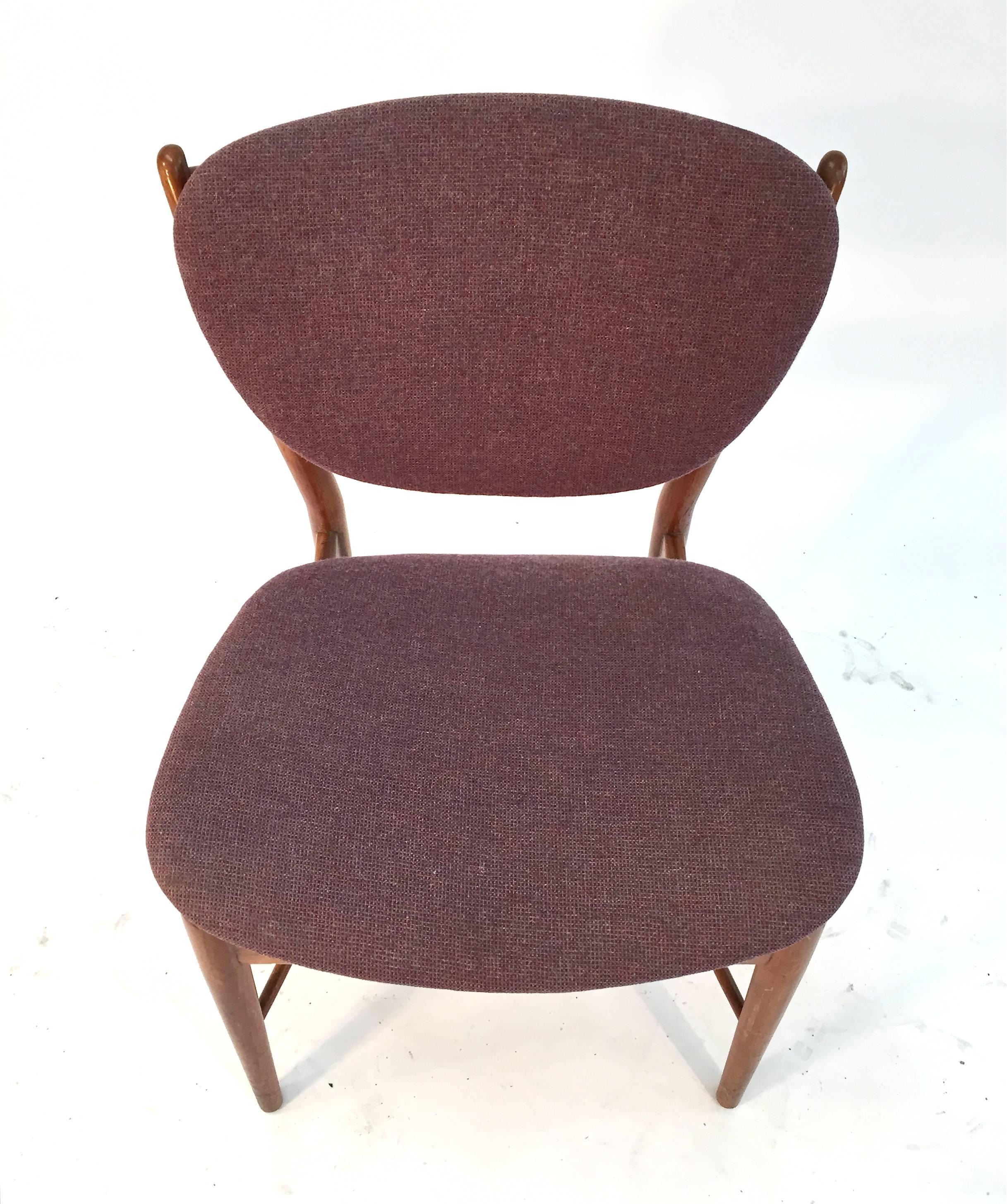 Mid-20th Century Finn Juhl Model Nv-51 Side Chair for Baker For Sale