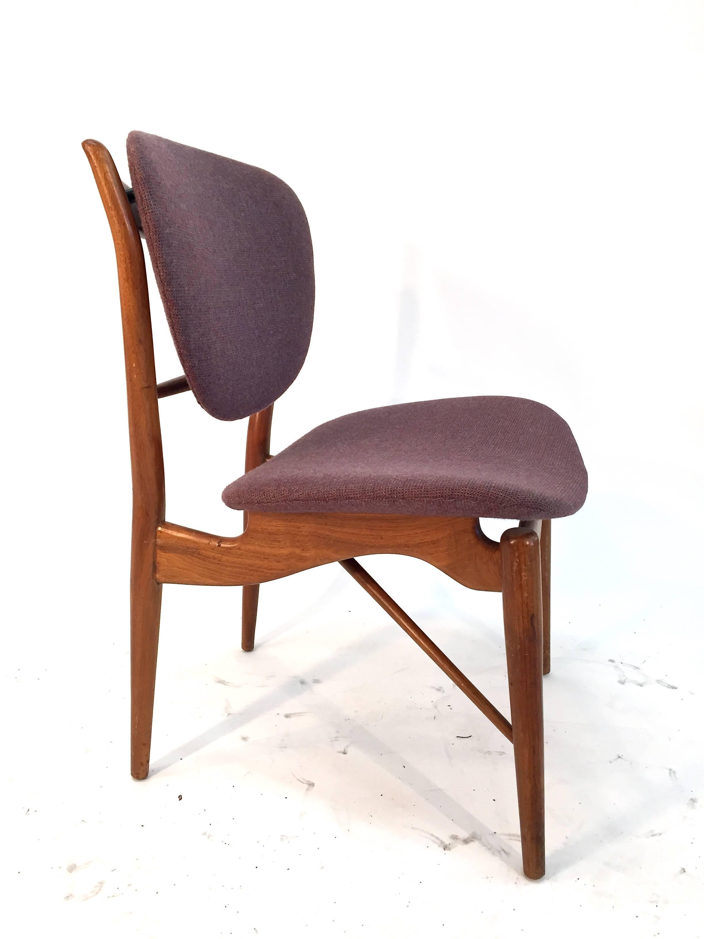 Mid-Century Modern Finn Juhl Model Nv-51 Side Chair for Baker For Sale