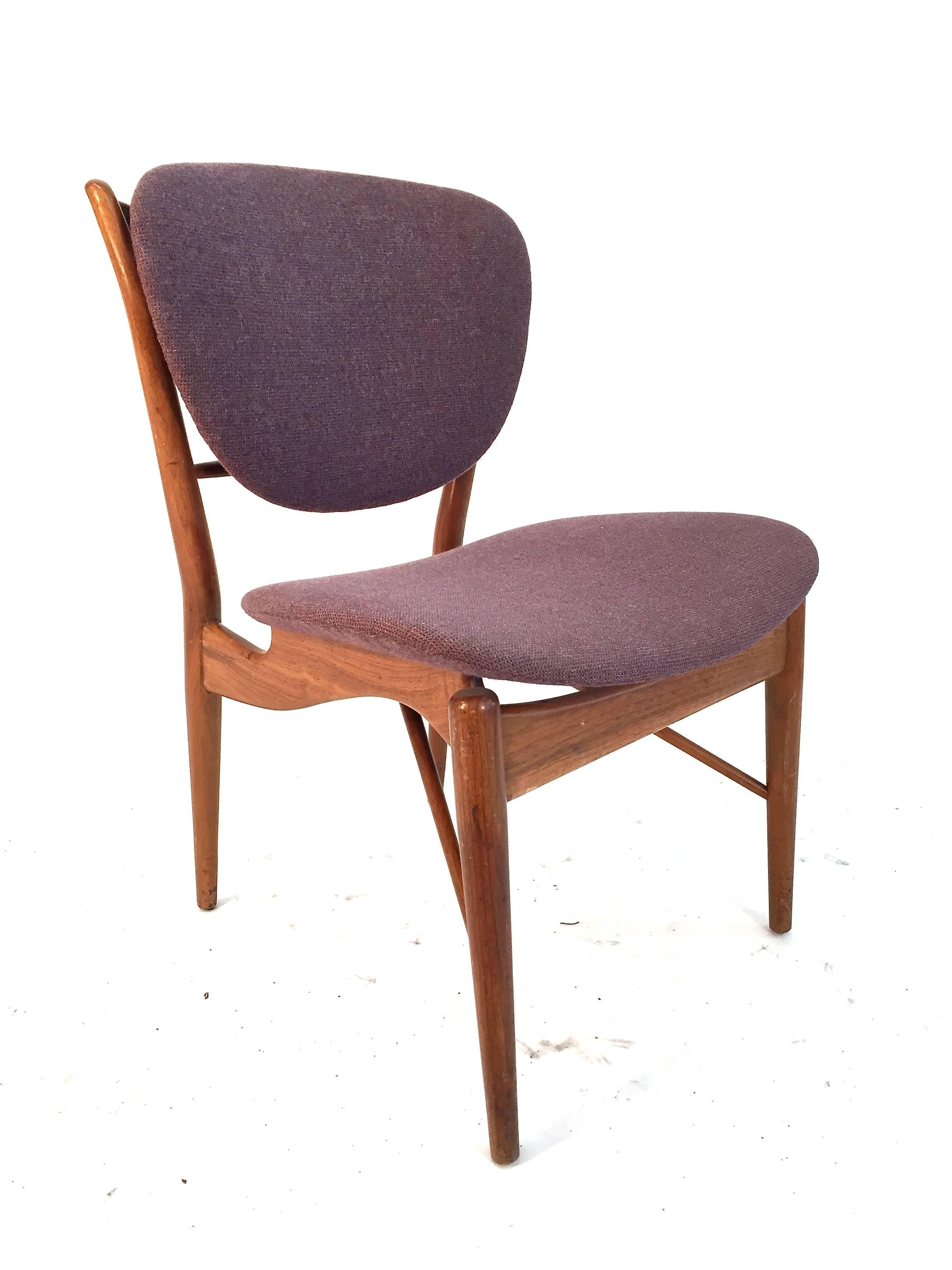 Finn Juhl Model Nv-51 Side Chair for Baker In Good Condition For Sale In Lake Success, NY