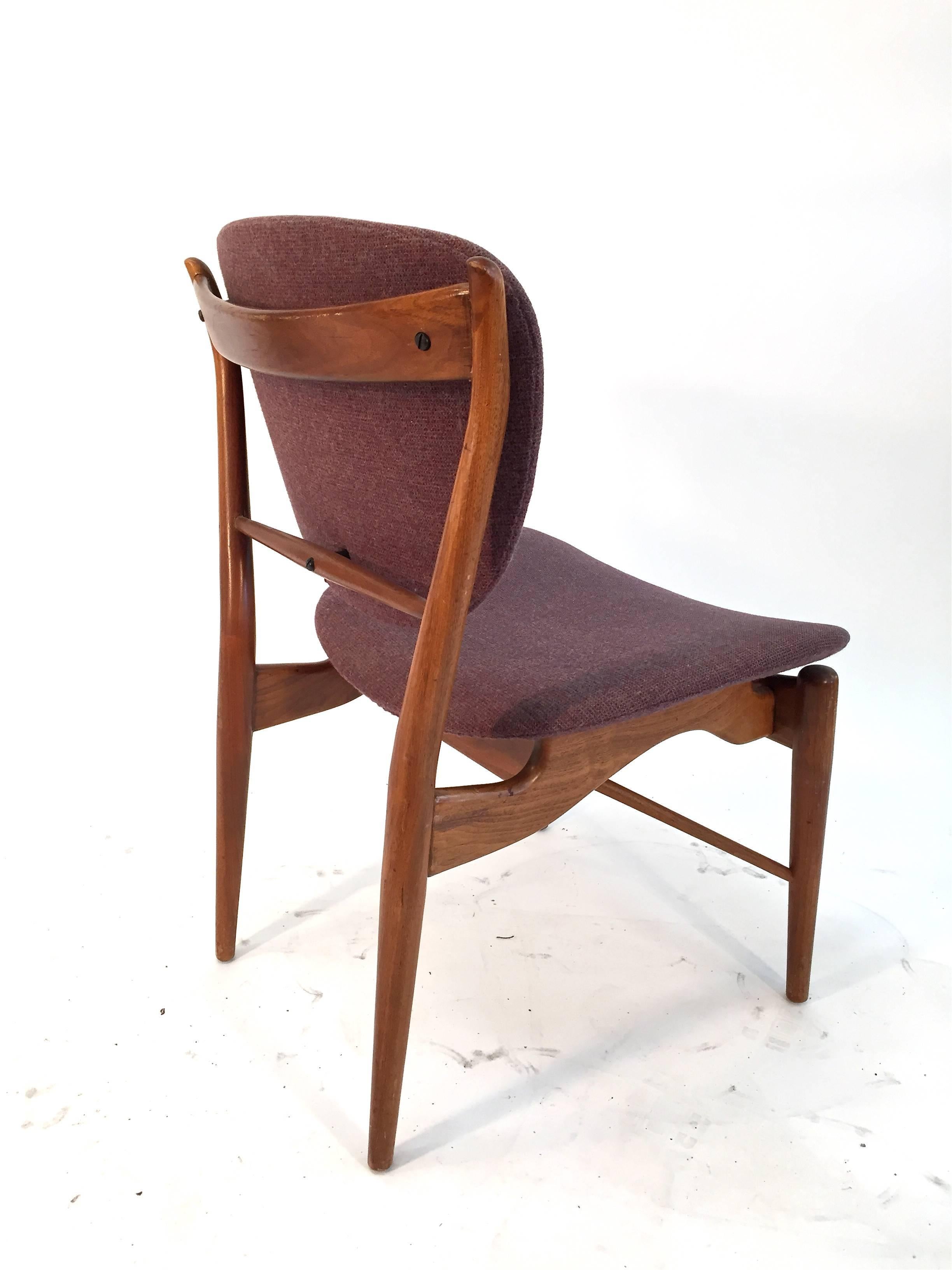 Finn Juhl Model Nv-51 Side Chair for Baker For Sale 2
