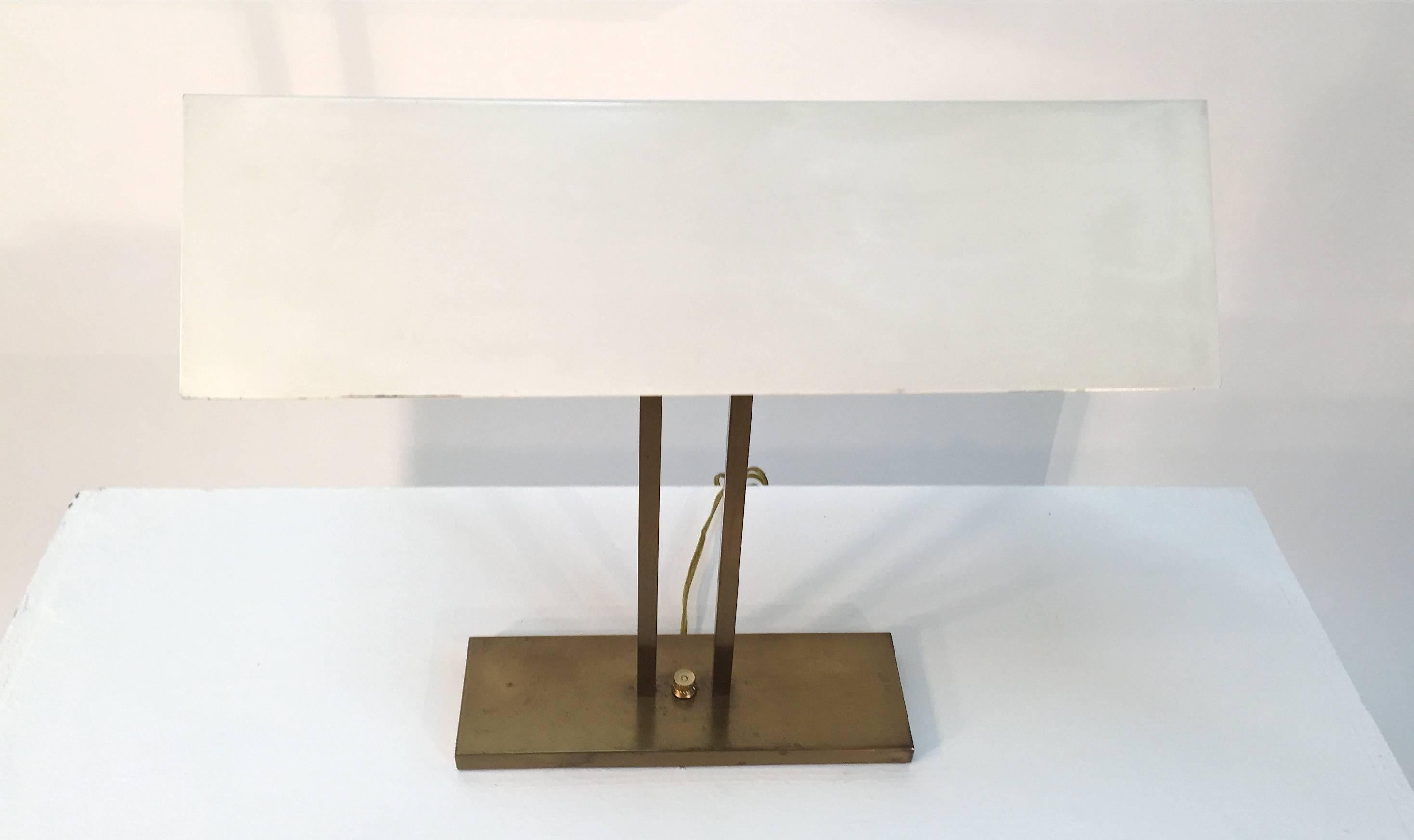 Greta Von Nessen Brass Desk Lamp In Good Condition For Sale In Lake Success, NY