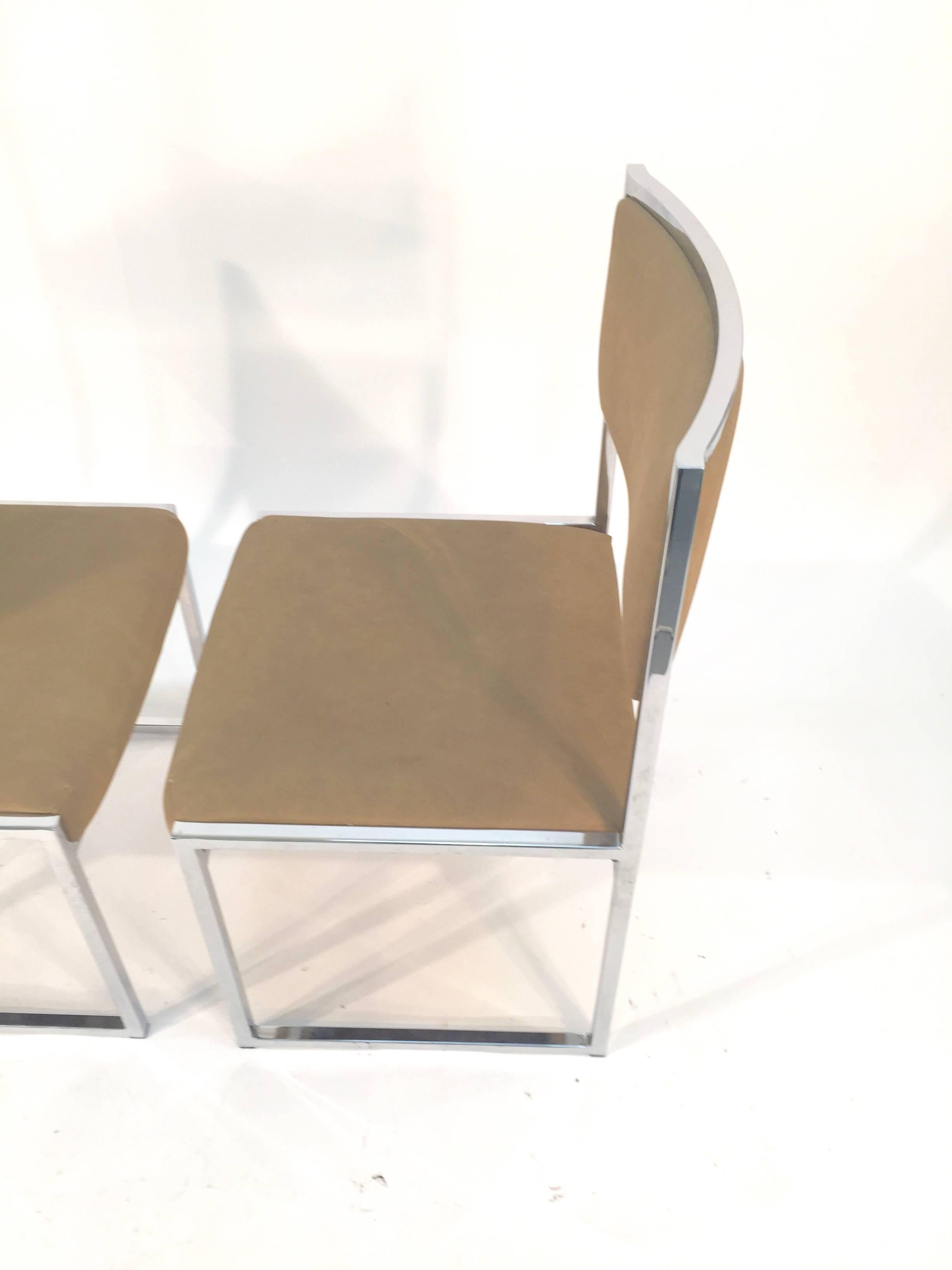 Willy Rizzo Pair of Side Dining Chairs For Sale 3