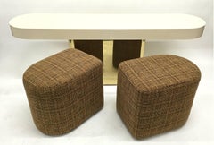 Milo Baughman Console Table with Matching Benches