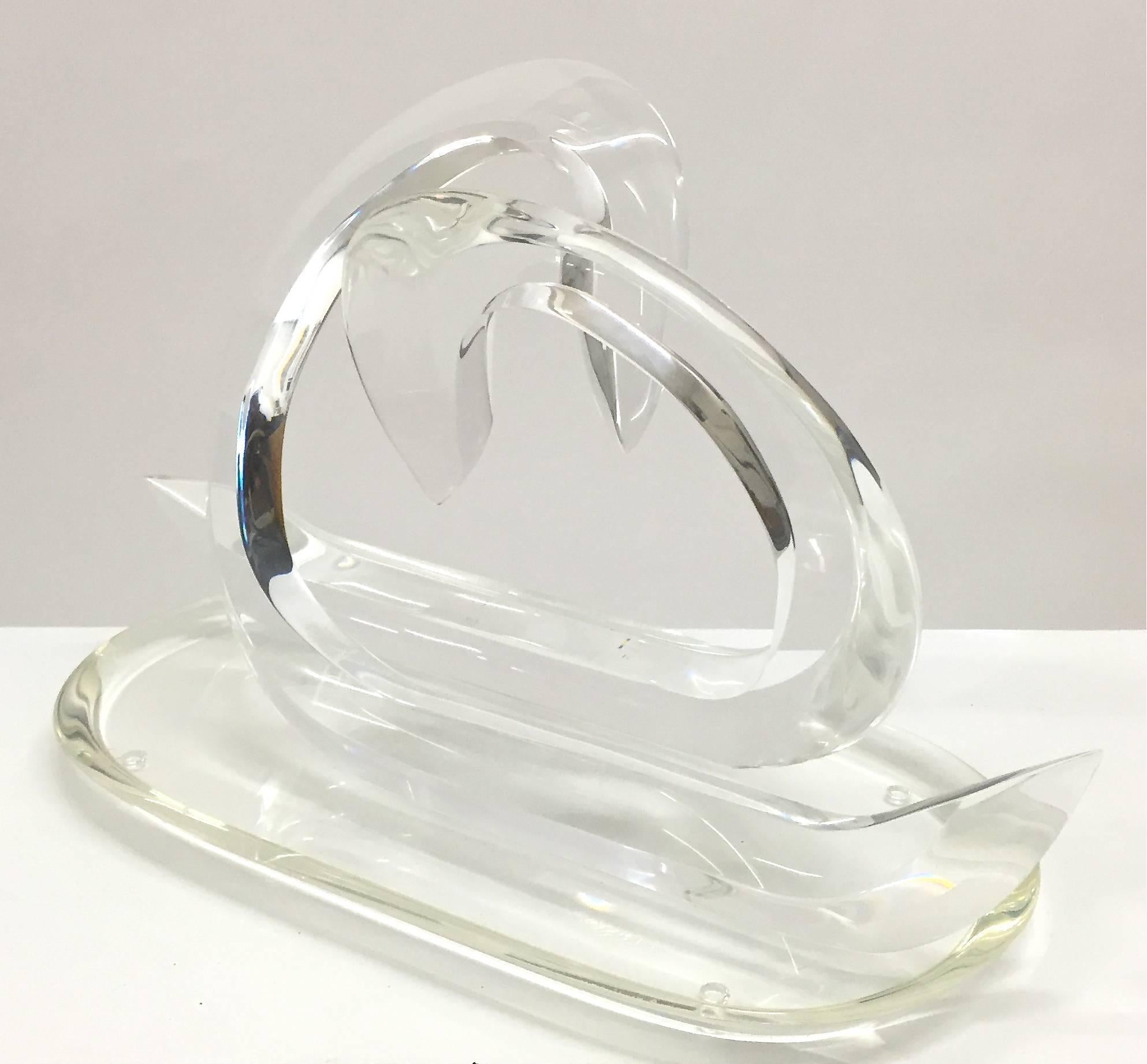 20th Century Van Teal Signed Lucite Sculpture For Sale