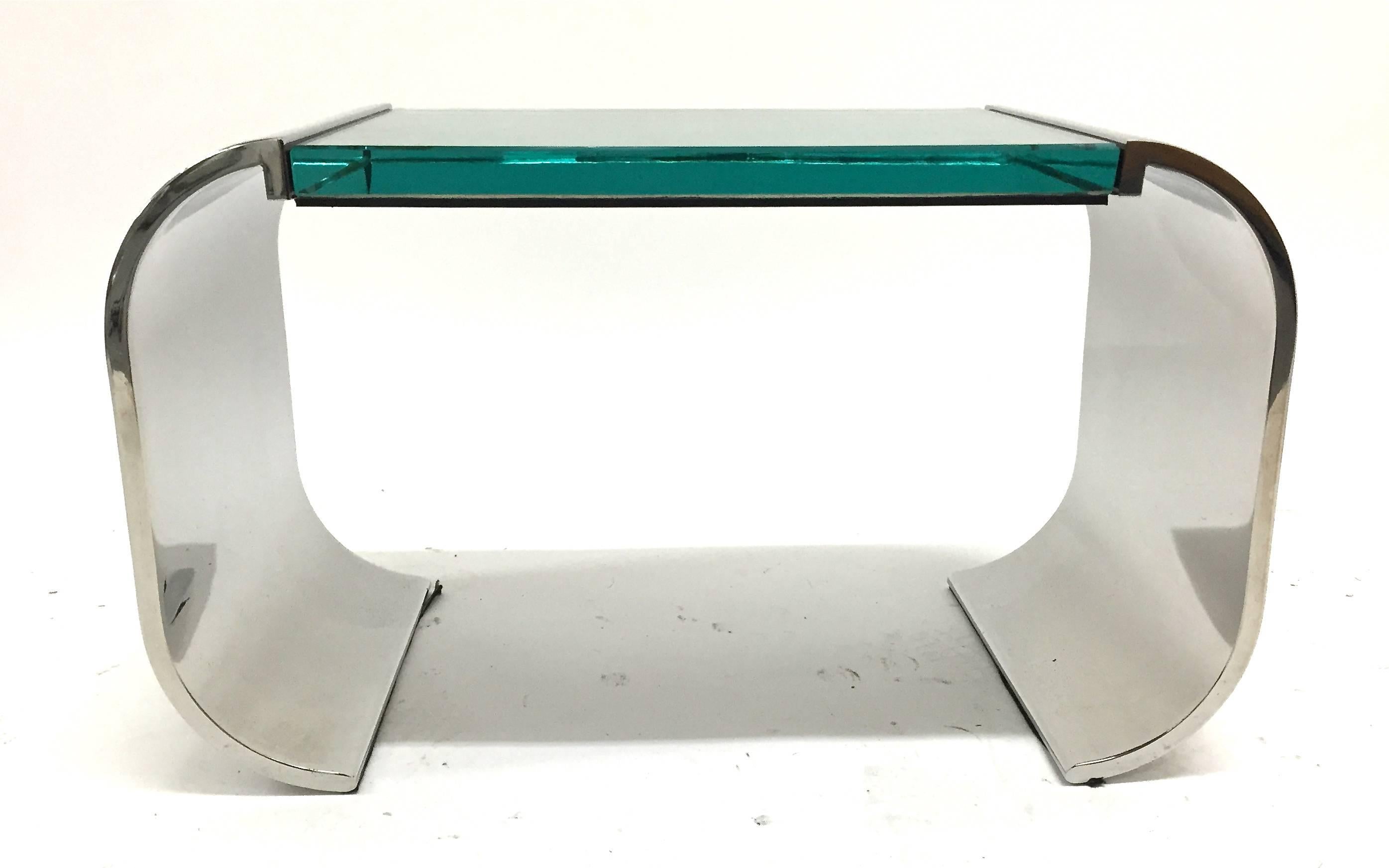 Modern Stanley Jay Friedman for Brueton Stainless Steel and Glass Macao Low Table For Sale