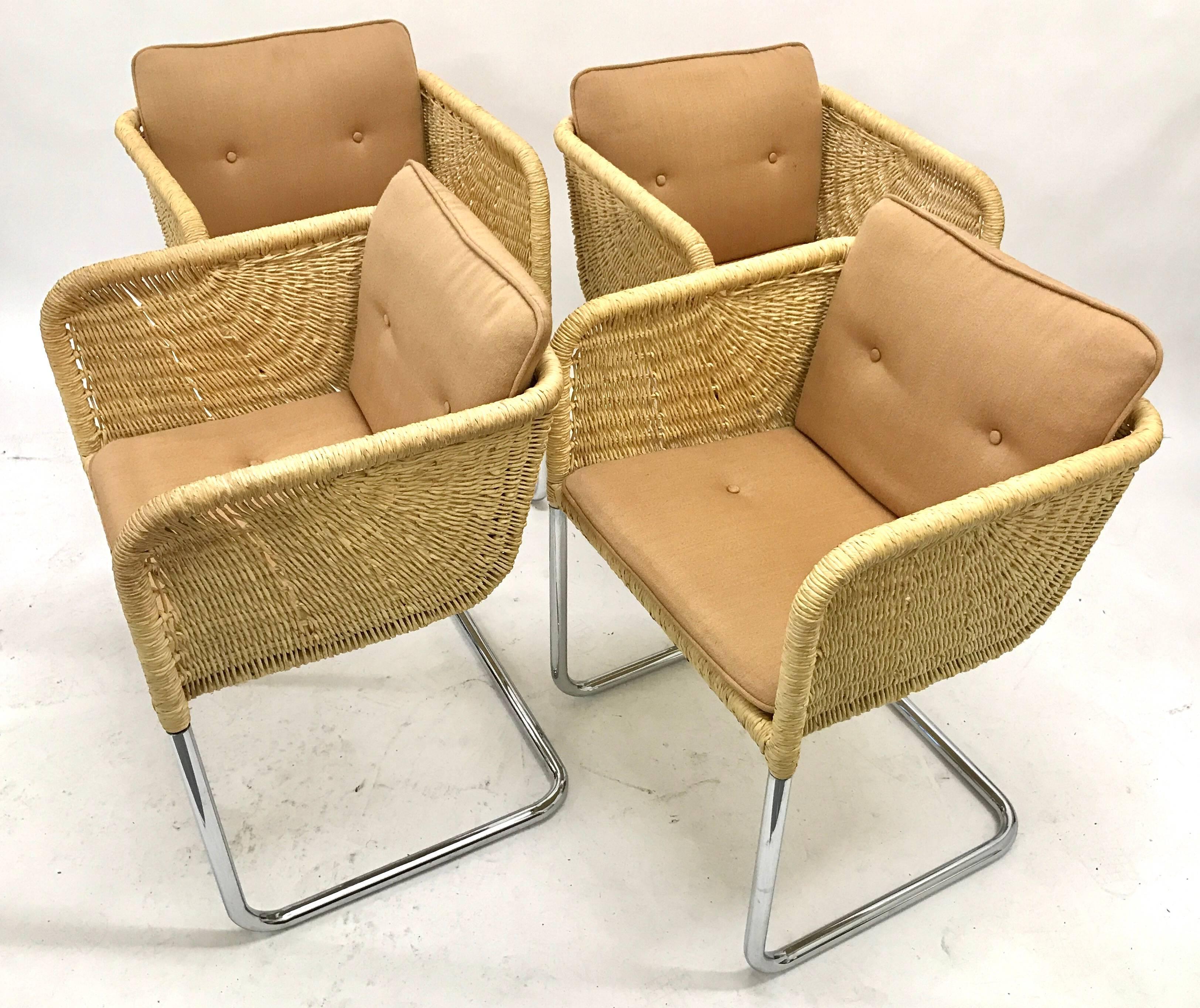 rattan cantilever chair