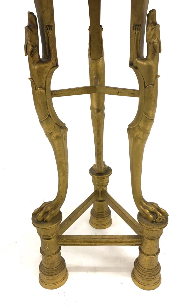 Art Deco Bronze Table with Greyhound Legs For Sale at 1stdibs