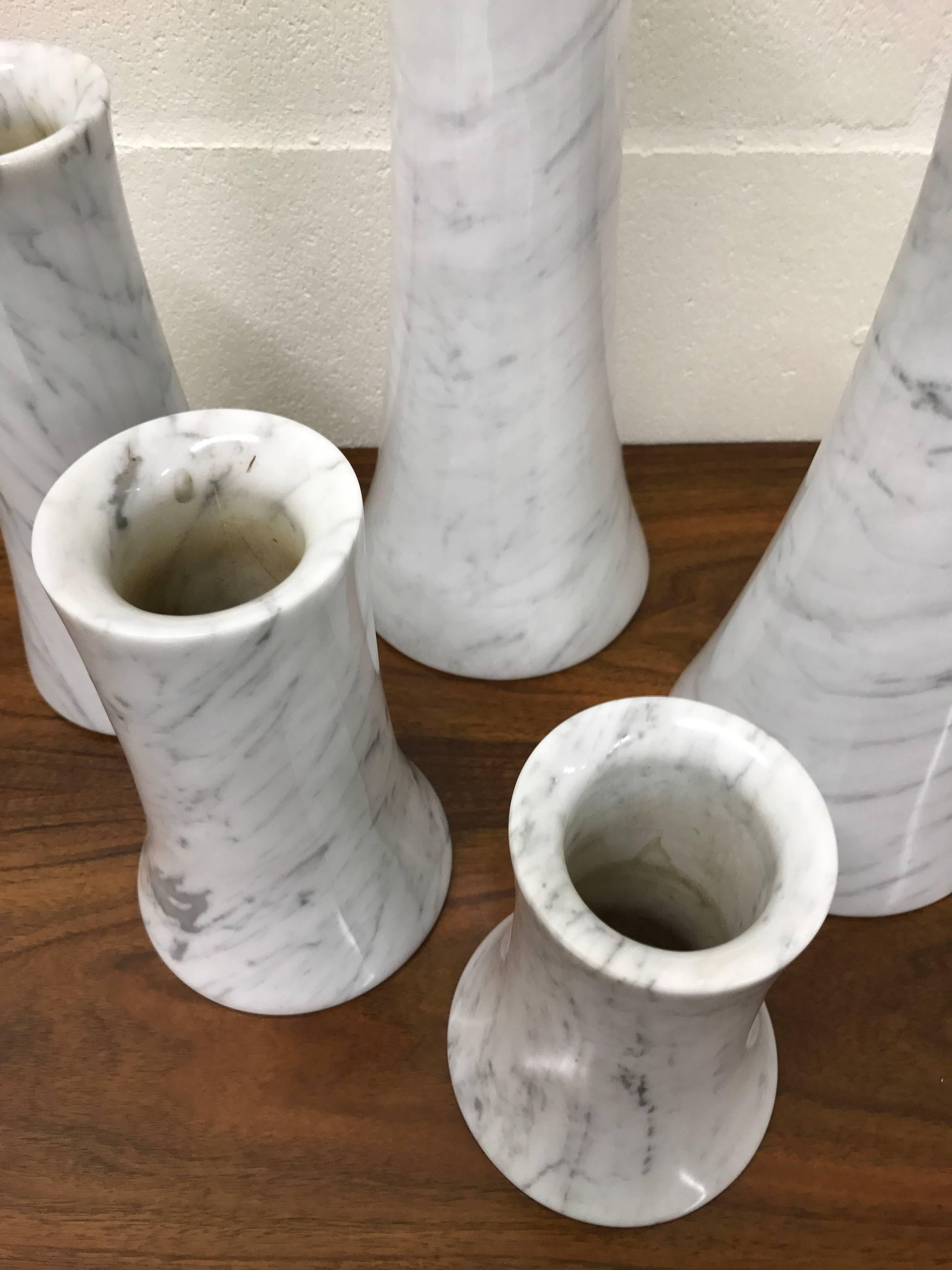 Late 20th Century Italian Marble Vases by Angelo Mangiarotti for Skipper For Sale