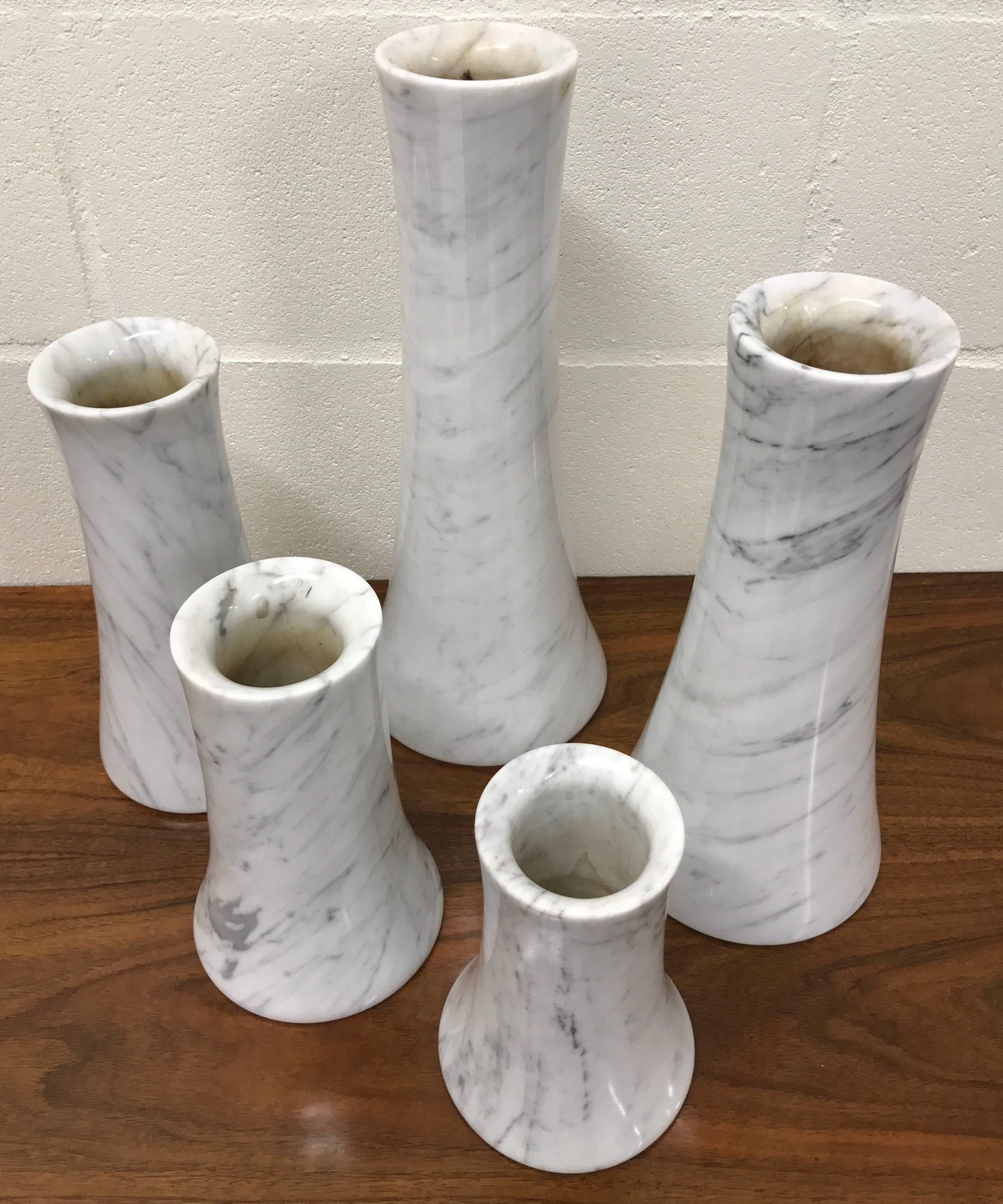 Italian Marble Vases by Angelo Mangiarotti for Skipper In Good Condition For Sale In Lake Success, NY