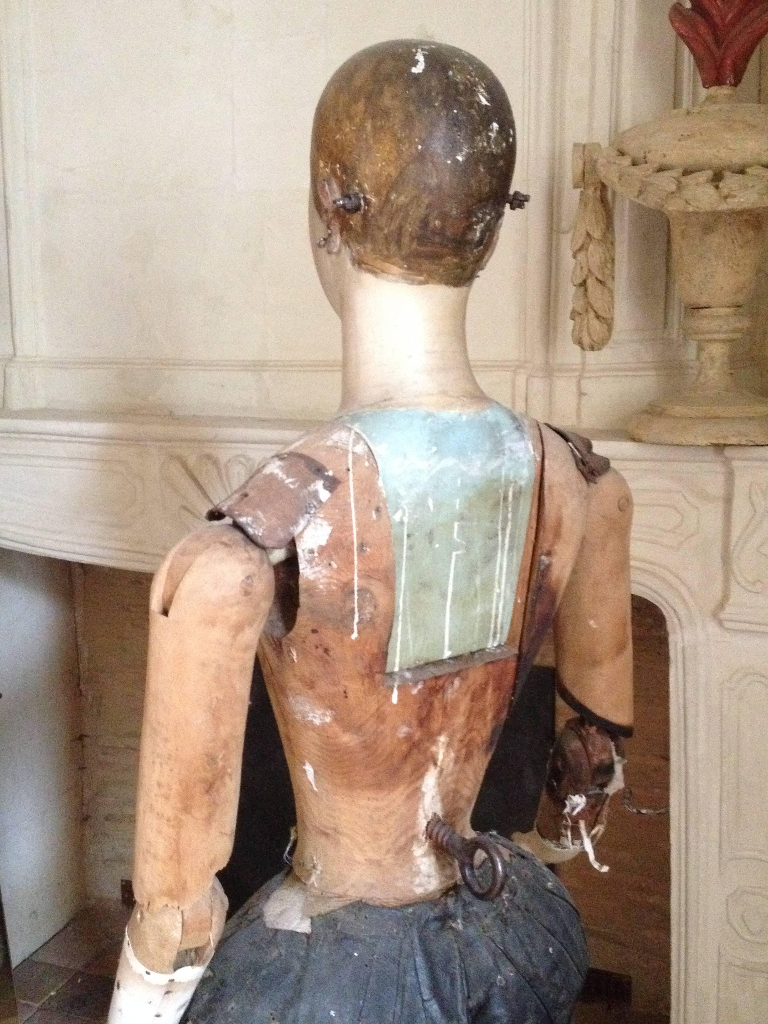 18th Century Italian Carved Mannequin In Good Condition For Sale In Thoree les pins, FR