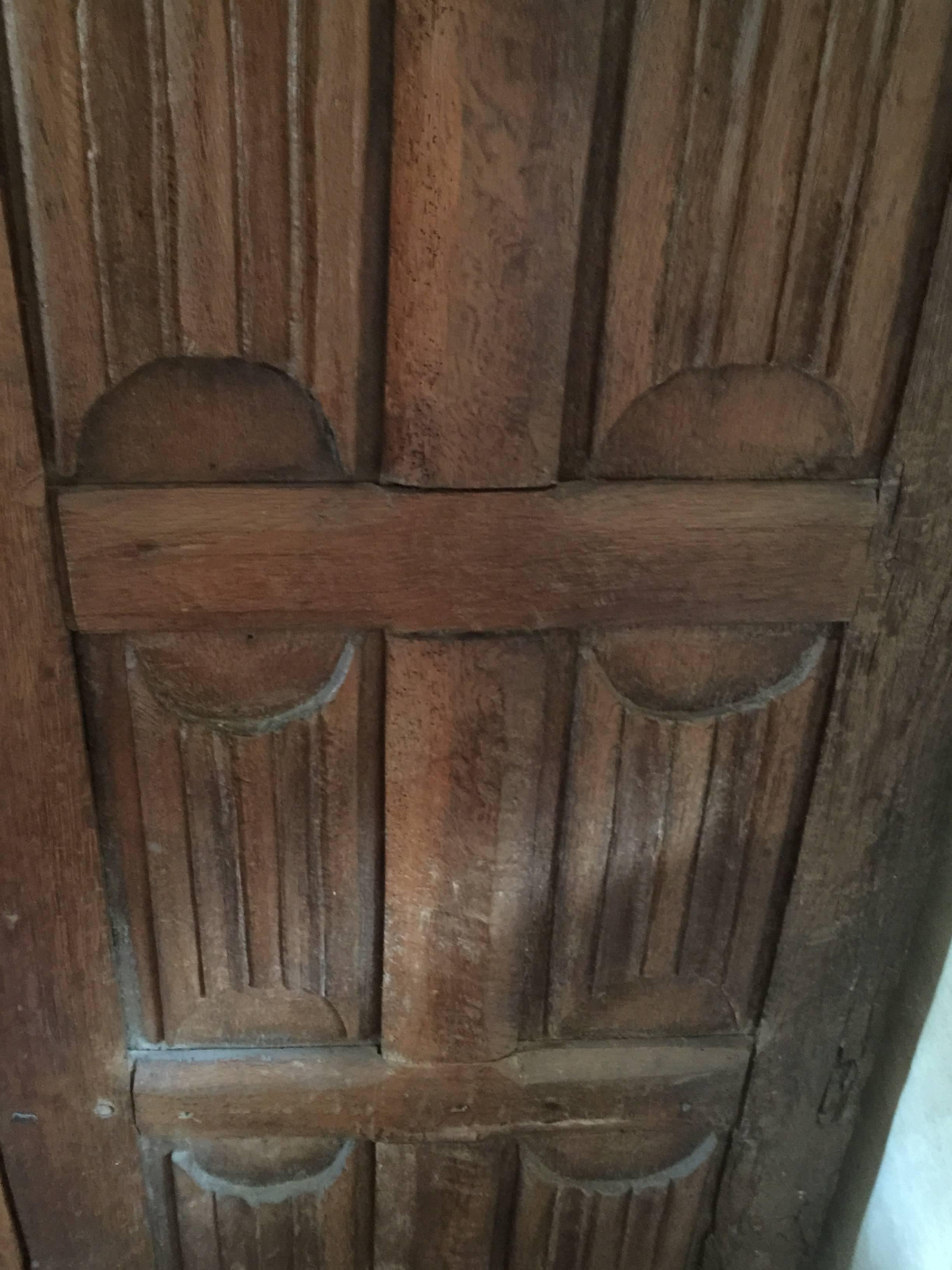 Wood Late 15th-Early 16th Century Rare Solid Oak Armoire For Sale