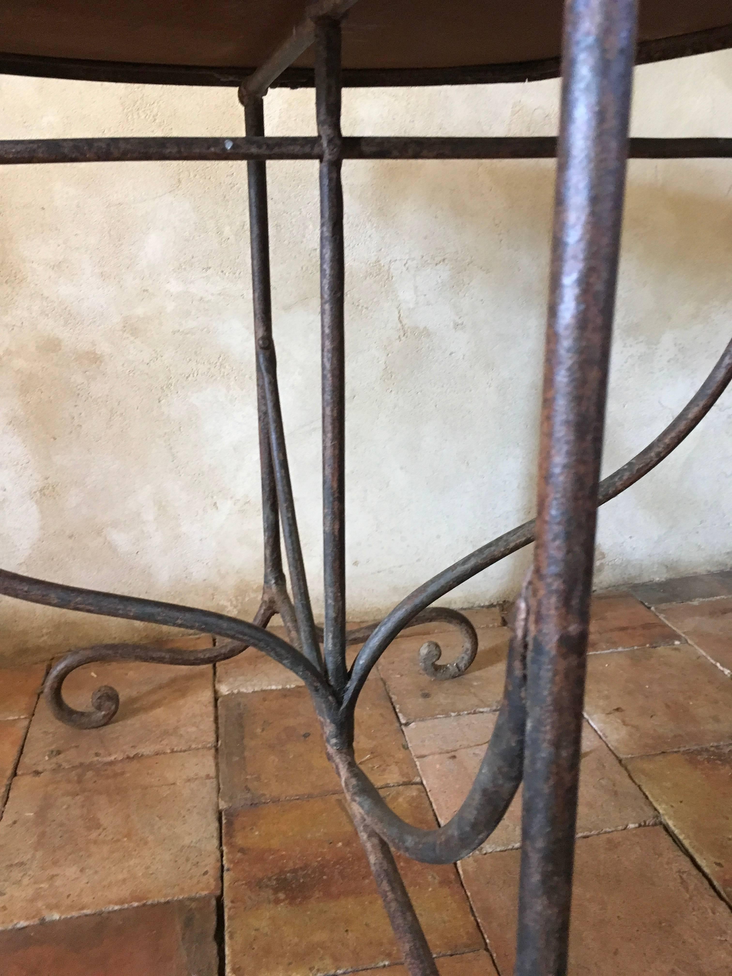French 18th Century Delightful Wrought Iron Garden Table 