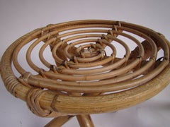 1960s Pair of French Rattan Stools