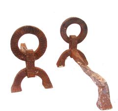Wrought Iron Pair of Andirons by J. Adnet, Cie Des Arts Français, circa 1940