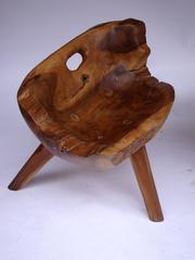 1950s French Olive Tree Stool