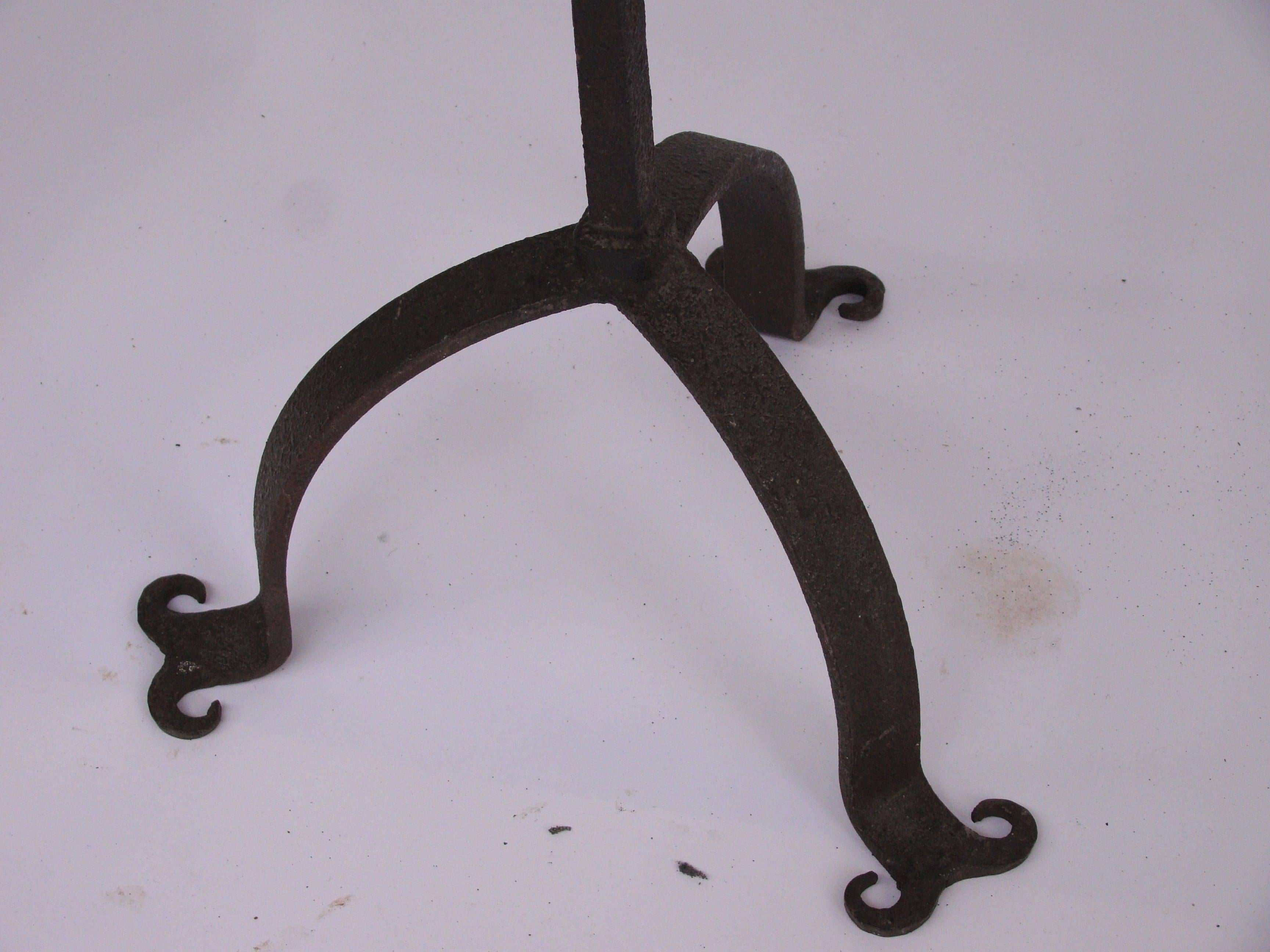 Mid-20th Century 1940s, French, Wrought Iron Floor Lamp For Sale