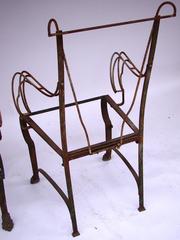1920s, French, Wrought Iron Pair of Armchairs
