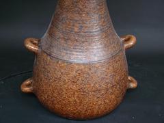1960s Brown Ceramic Table Lamp by Accolay