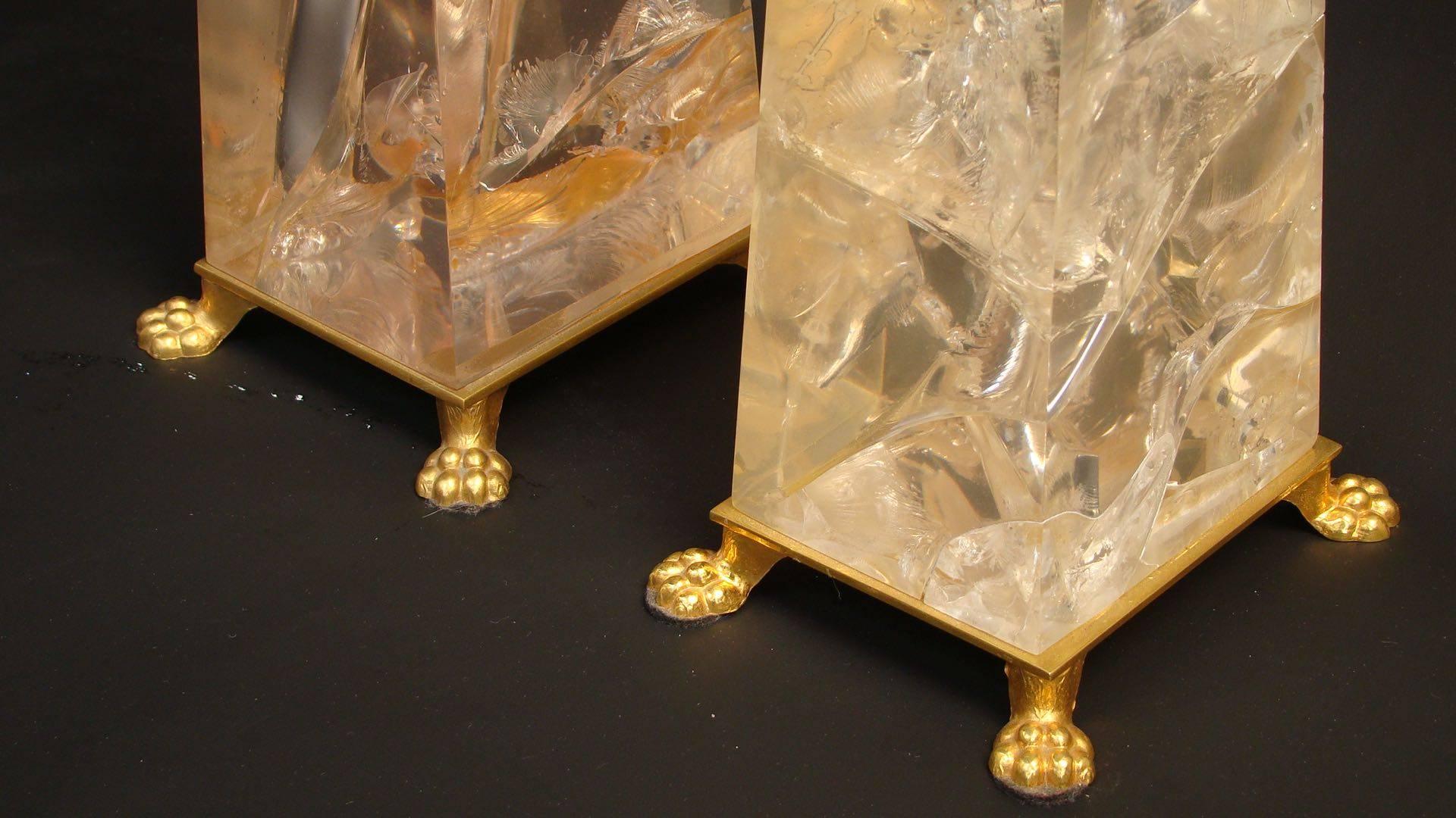 French 1970s Pair of Fractal Resin Obelisks Attributed to Pierre Giraudon