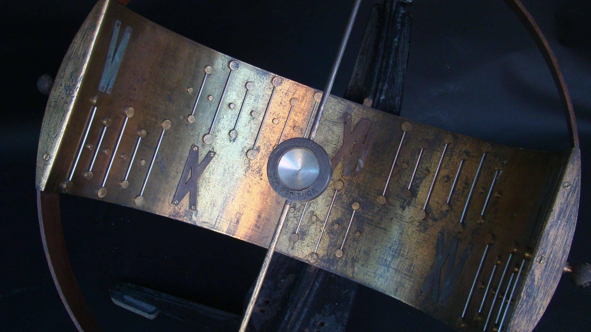 French 1960s, Aluminium, Brass, Steel and Copper Sundial