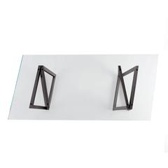 Quadror 02 Glass and Steel Table by Dror for Horm