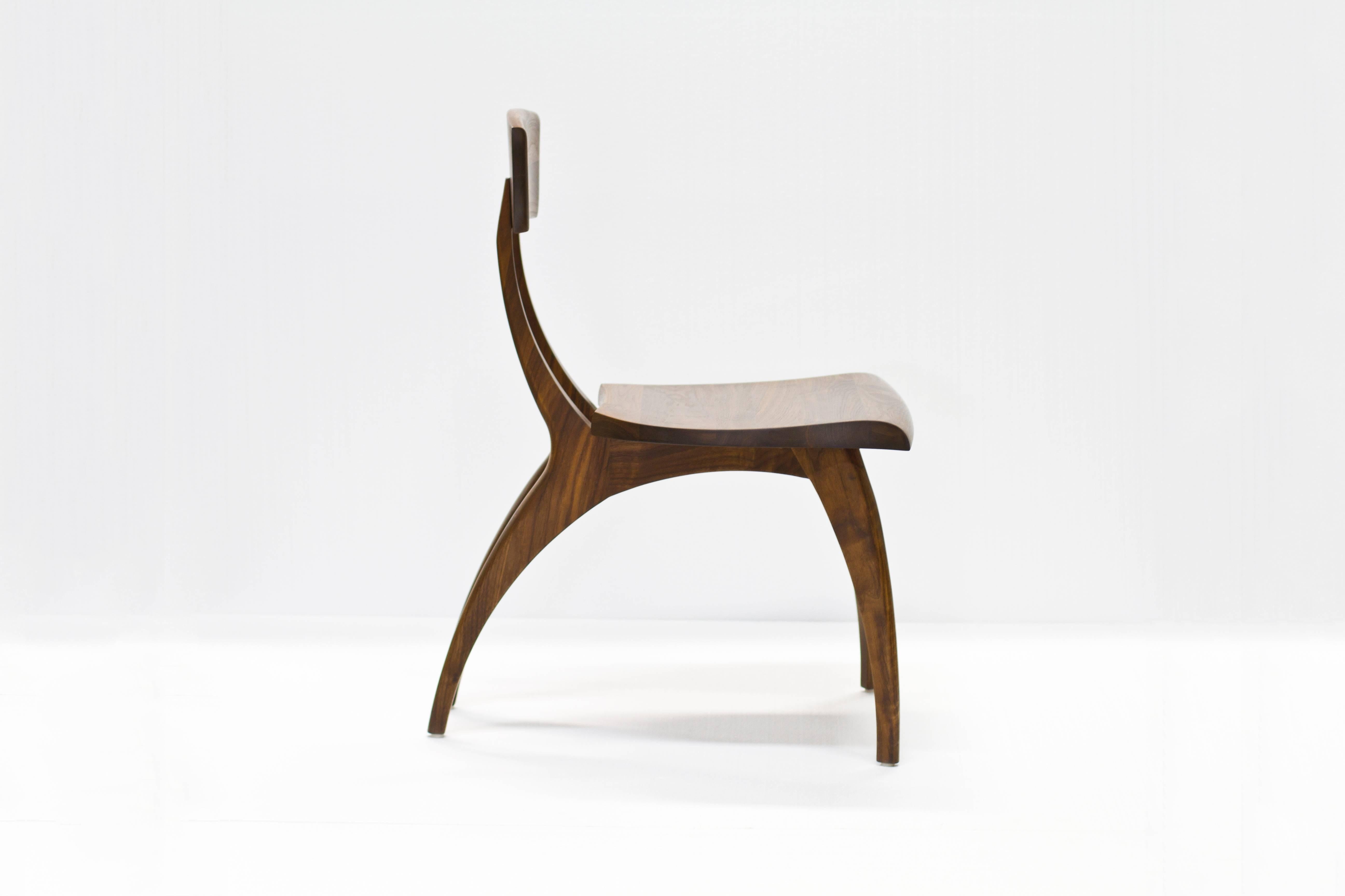 Scandinavian Modern Flicka Dining and Occasional Chair in Oiled Walnut by Brooke M. Davis for Wooda For Sale