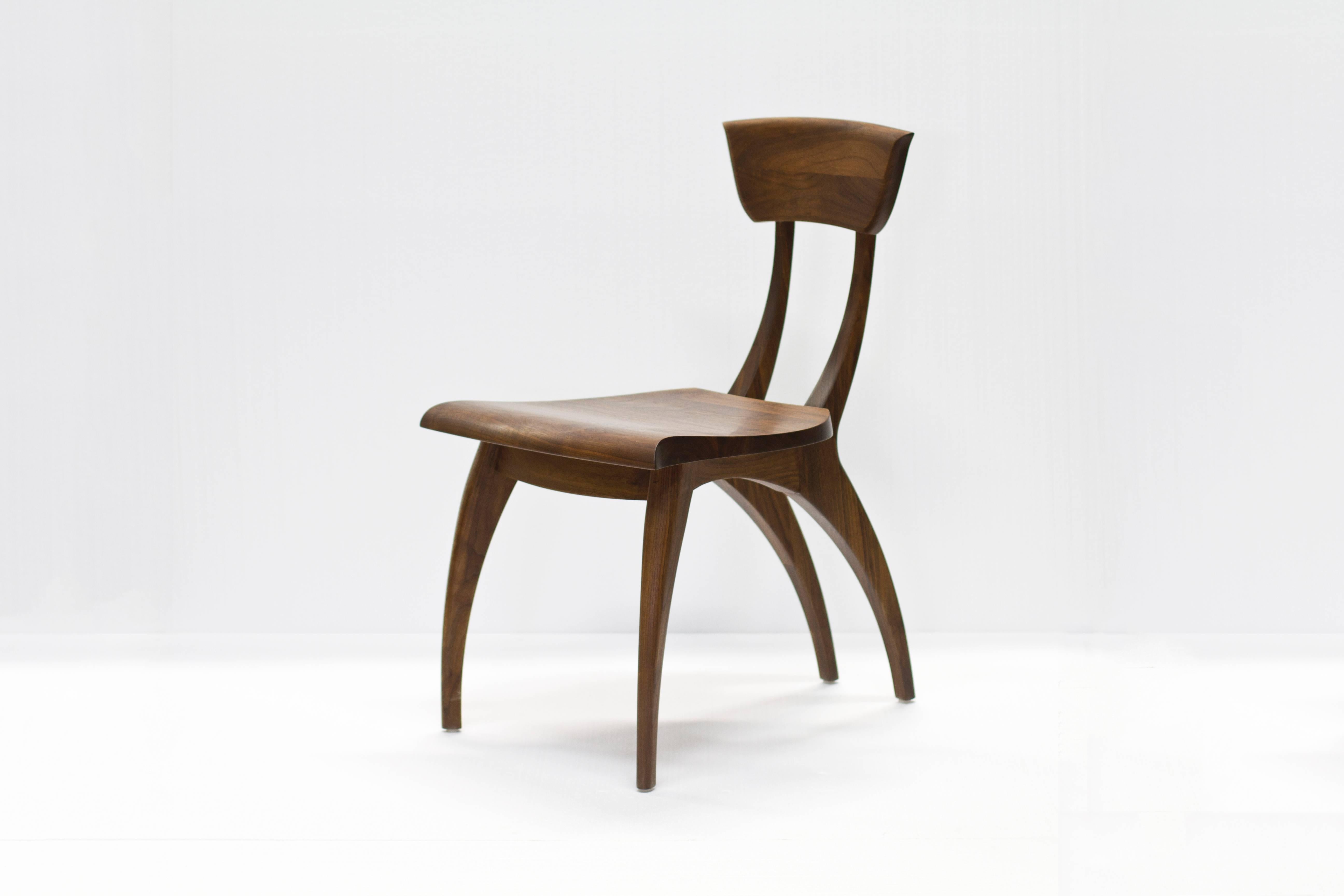 Flicka Dining and Occasional Chair in Oiled Walnut by Brooke M. Davis for Wooda In New Condition For Sale In Omro, WI