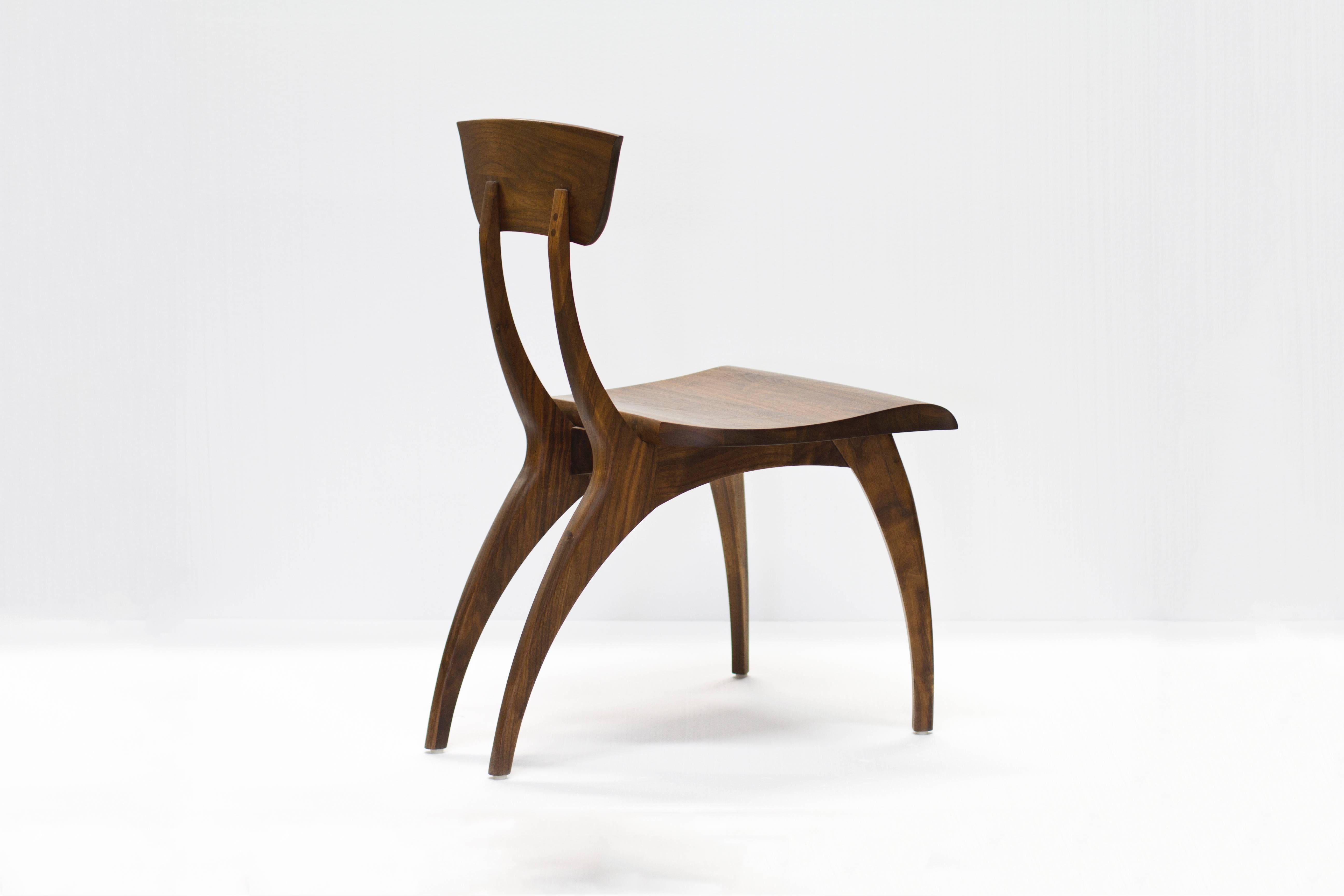 Hardwood Flicka Dining and Occasional Chair in Oiled Walnut by Brooke M. Davis for Wooda For Sale