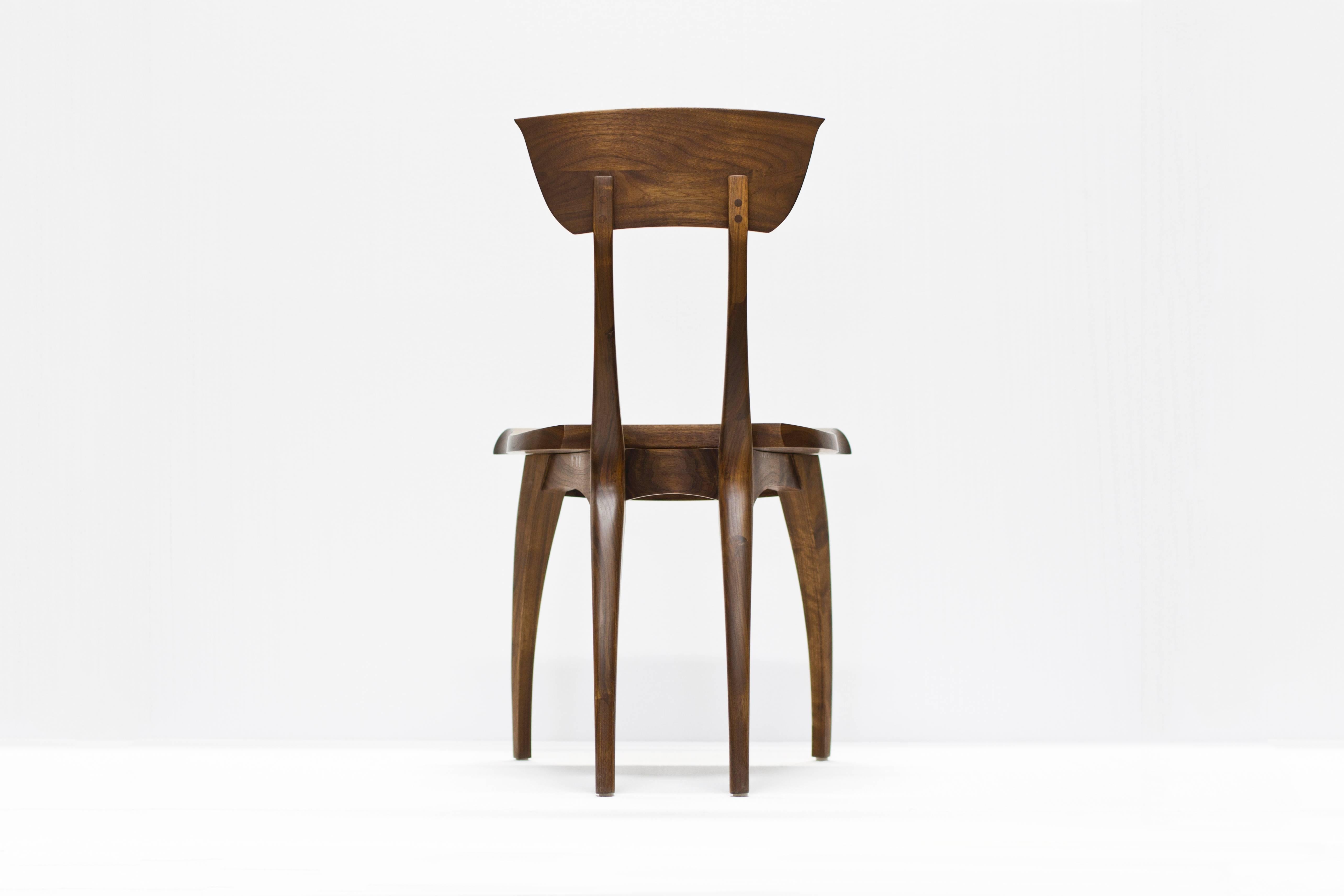 American Flicka Dining and Occasional Chair in Oiled Walnut by Brooke M. Davis for Wooda For Sale
