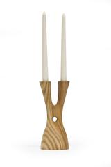 Candeliere Mastodon in frassino oliato e ottone di Noah Norton per Wooda