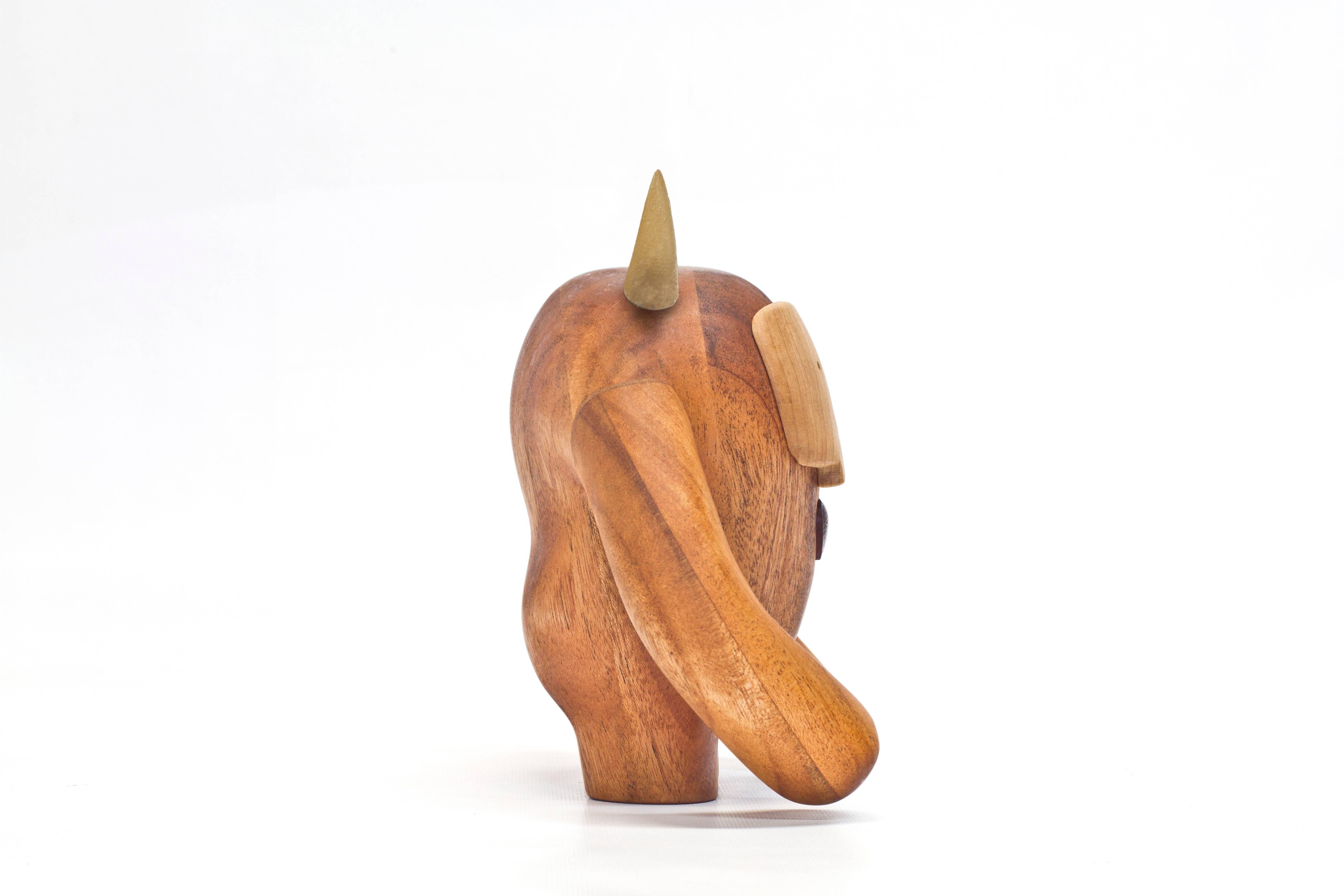 Modern Hermanos Calavera Jefe in Oiled Mahogany by Miguel and Ilse Silva for Wooda For Sale