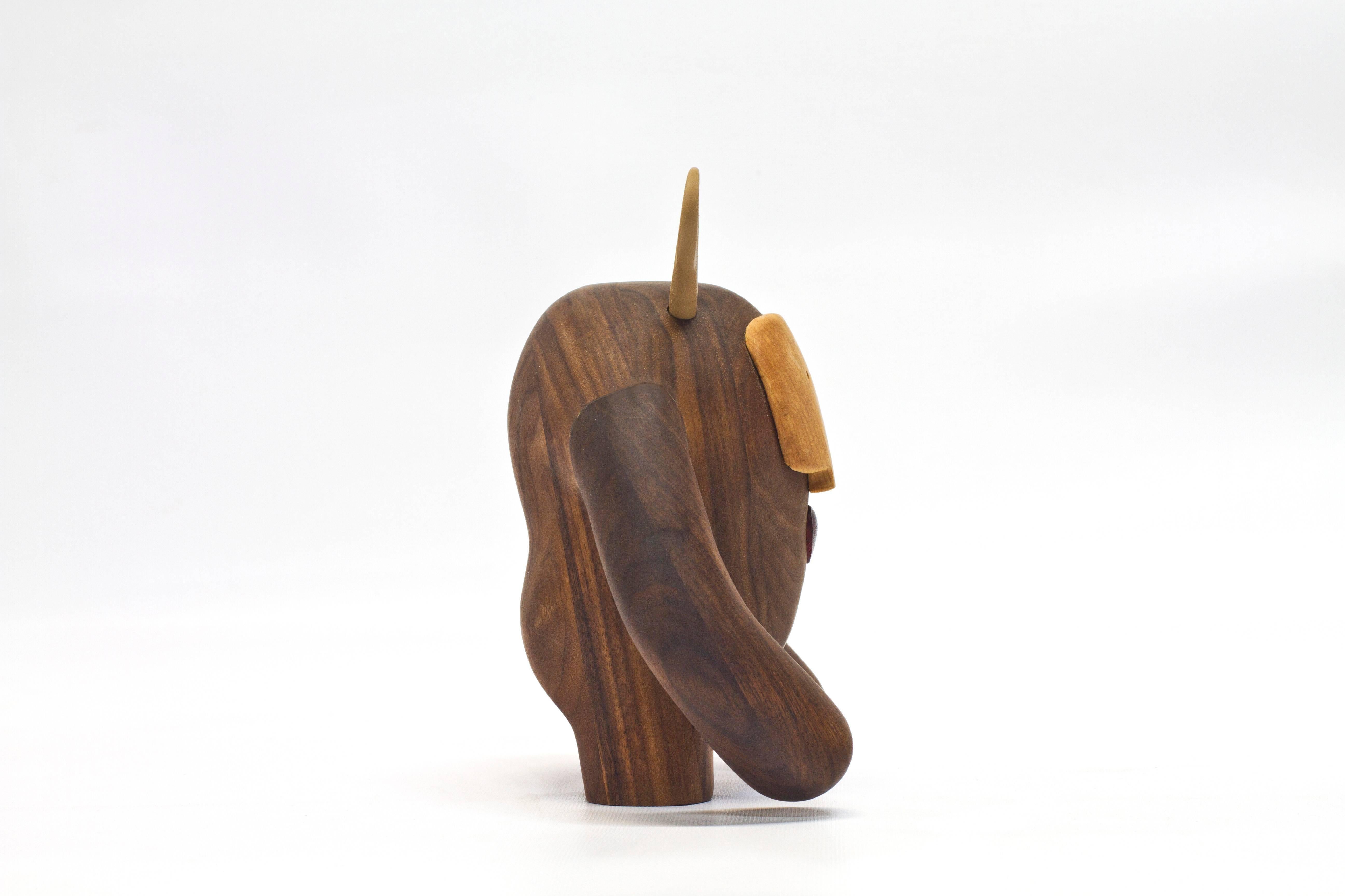 Modern Hermanos Calavera Traicionera in Oiled Walnut by Miguel and Ilse Silva for Wooda For Sale