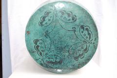 Chinese 19th Century Qing Peacock Glazed Terracotta Garden Seat