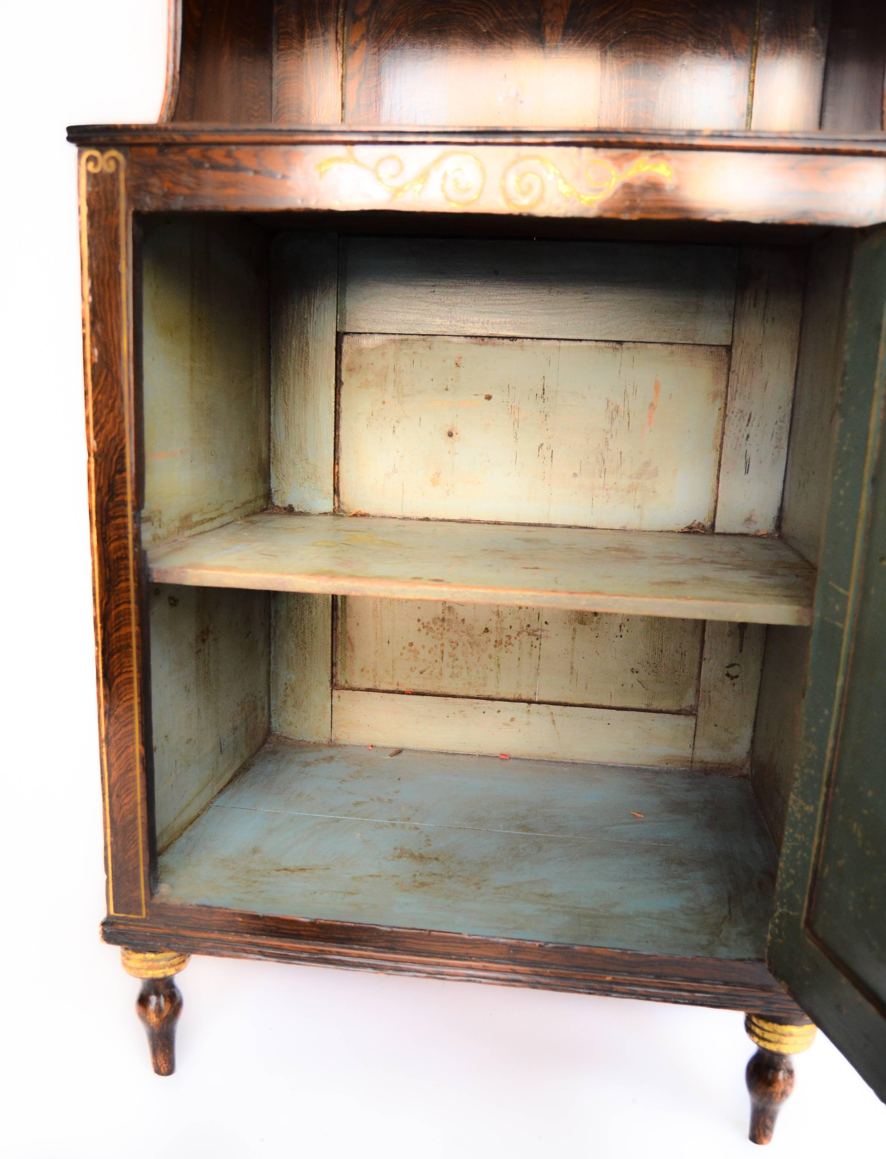 Regency Faux Painted Cabinet In Good Condition For Sale In Millerton, NY