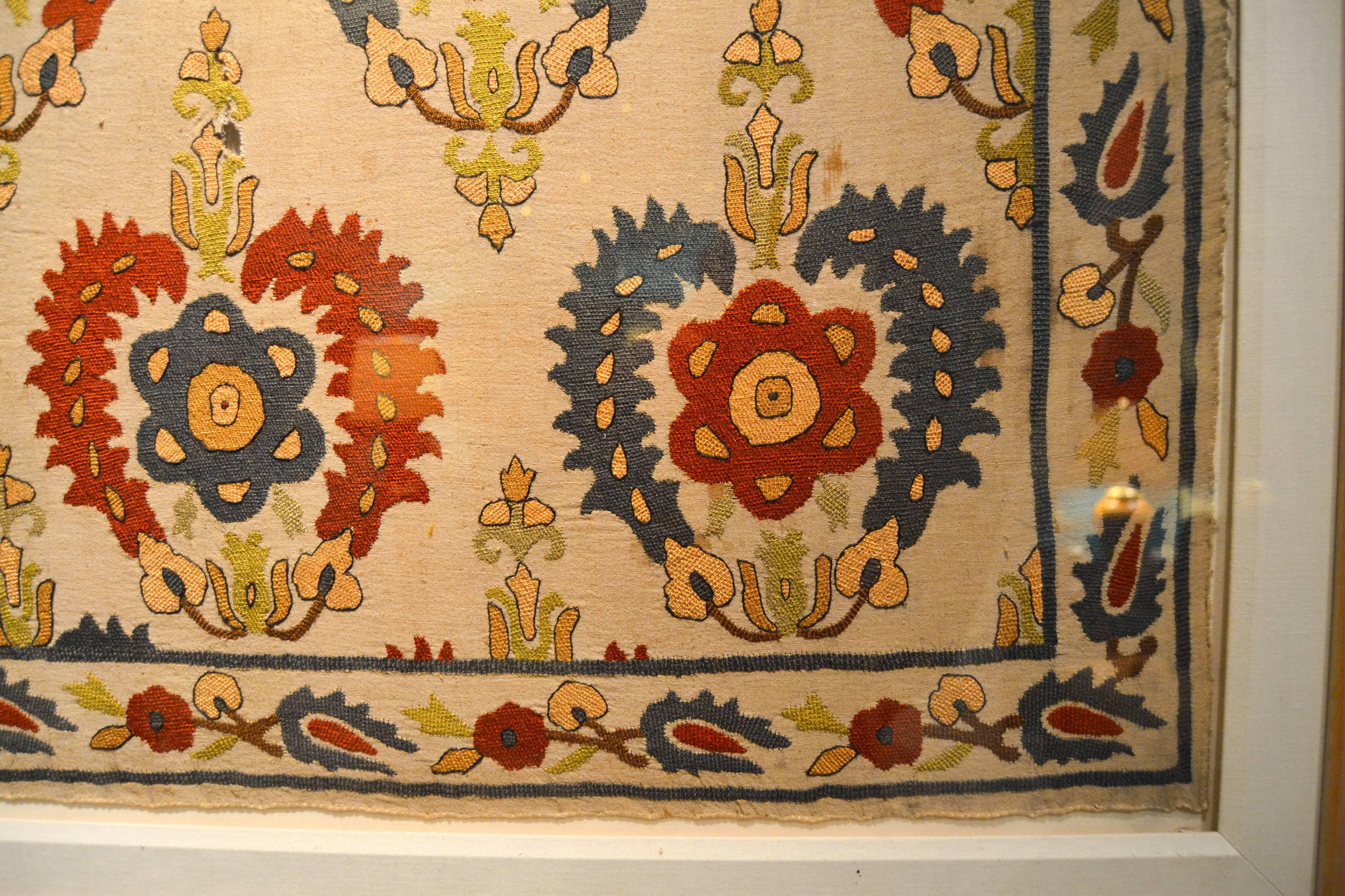 early 19th Century Embroidered Ottoman Textile In Fair Condition For Sale In Millerton, NY