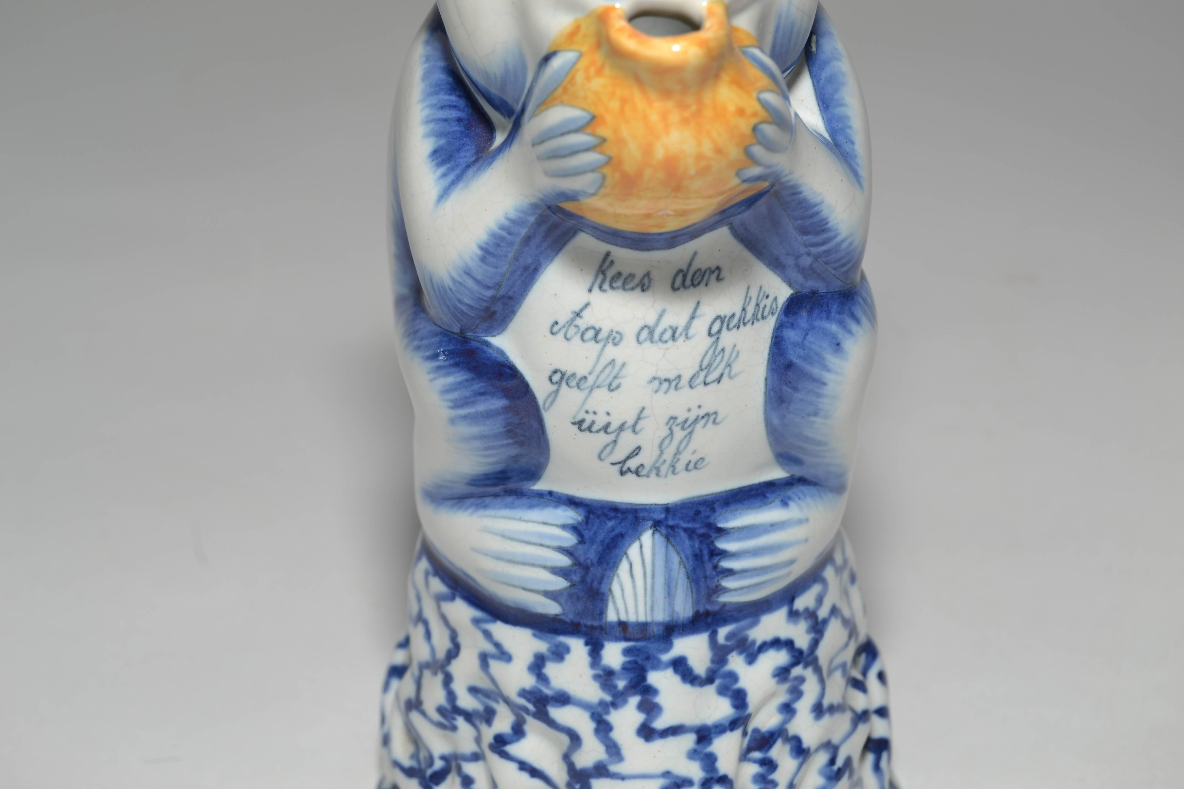 Other 19th Century Delft Monkey Milk Pitcher For Sale