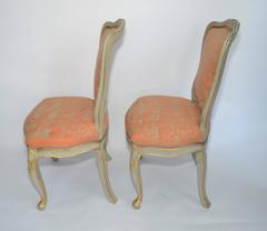Pair of Fortuny Style Upholstered Rococo Style Side Chairs