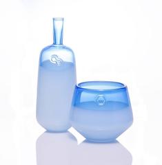 Branded Series Set in Amethyst Handmade Contemporary Glass Vessels