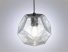 Pendentif Hedron Series en feuille d'argent Luminaires modernes en verre fabriqués à la main